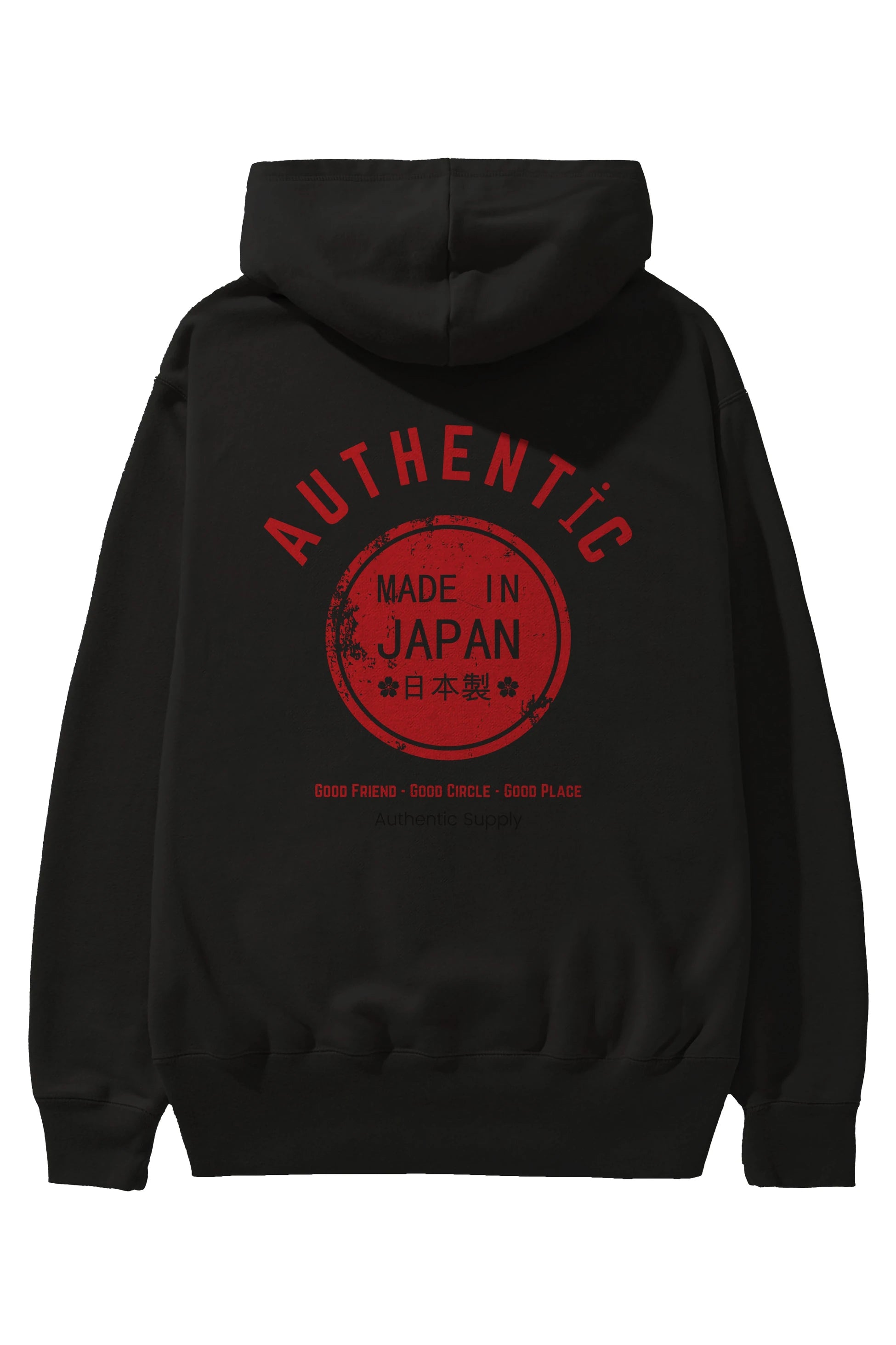 Authentic Japan Style Arka Baskılı Oversize Hoodie Kapüşonlu Sweatshirt Erkek Kadın Unisex