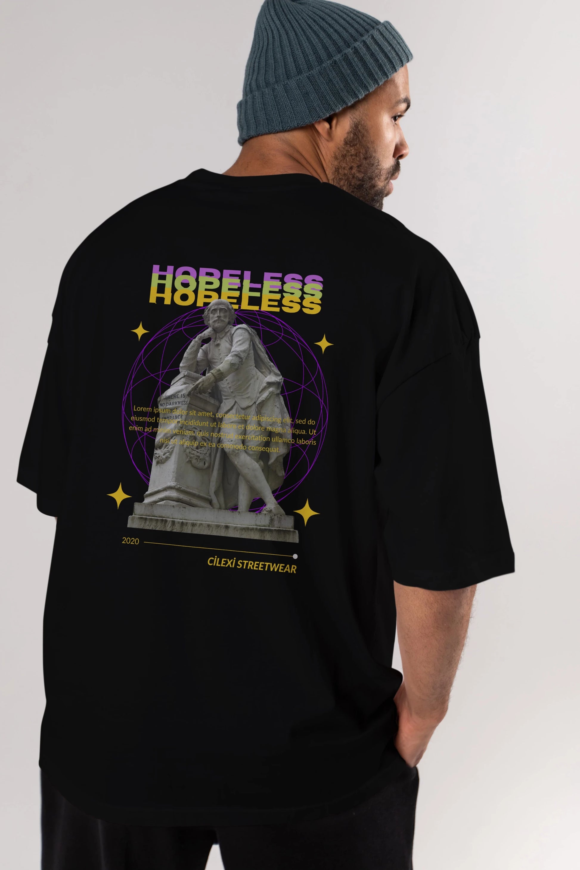 Hopeless Arka Baskılı Oversize t-shirt Erkek Kadın Unisex
