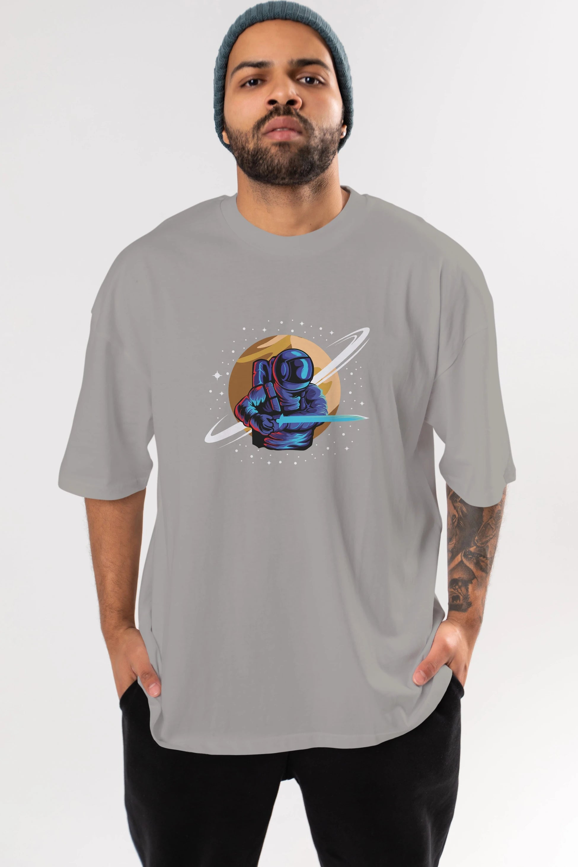 Astro Knight Ön Baskılı Oversize t-shirt Erkek Kadın Unisex
