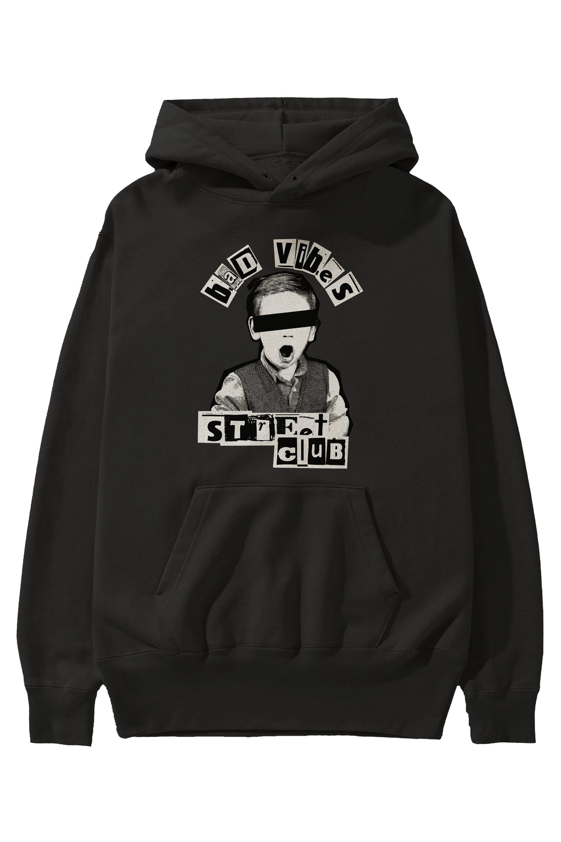 Bad Vibes Street Club Ön Baskılı Hoodie Oversize Kapüşonlu Sweatshirt Erkek Kadın Unisex