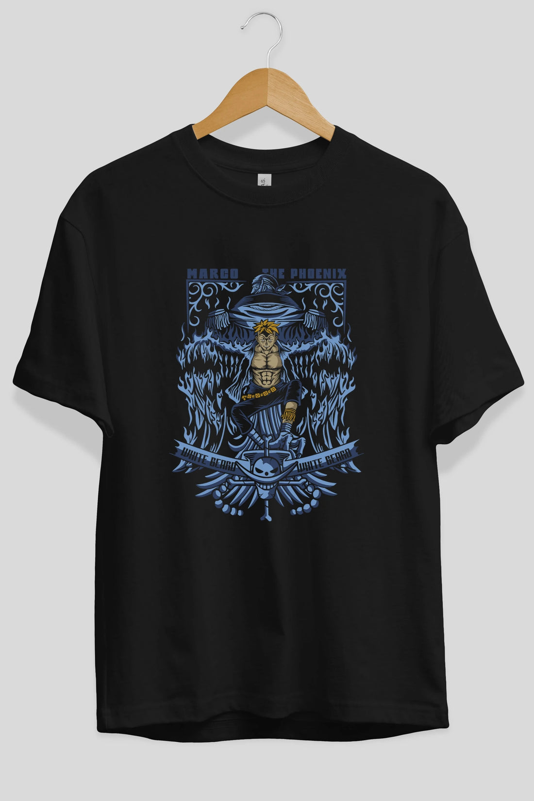 MARCO EL FENIX One Piece Anime Ön Baskılı Oversize t-shirt %100 pamuk Erkek Kadın Unisex