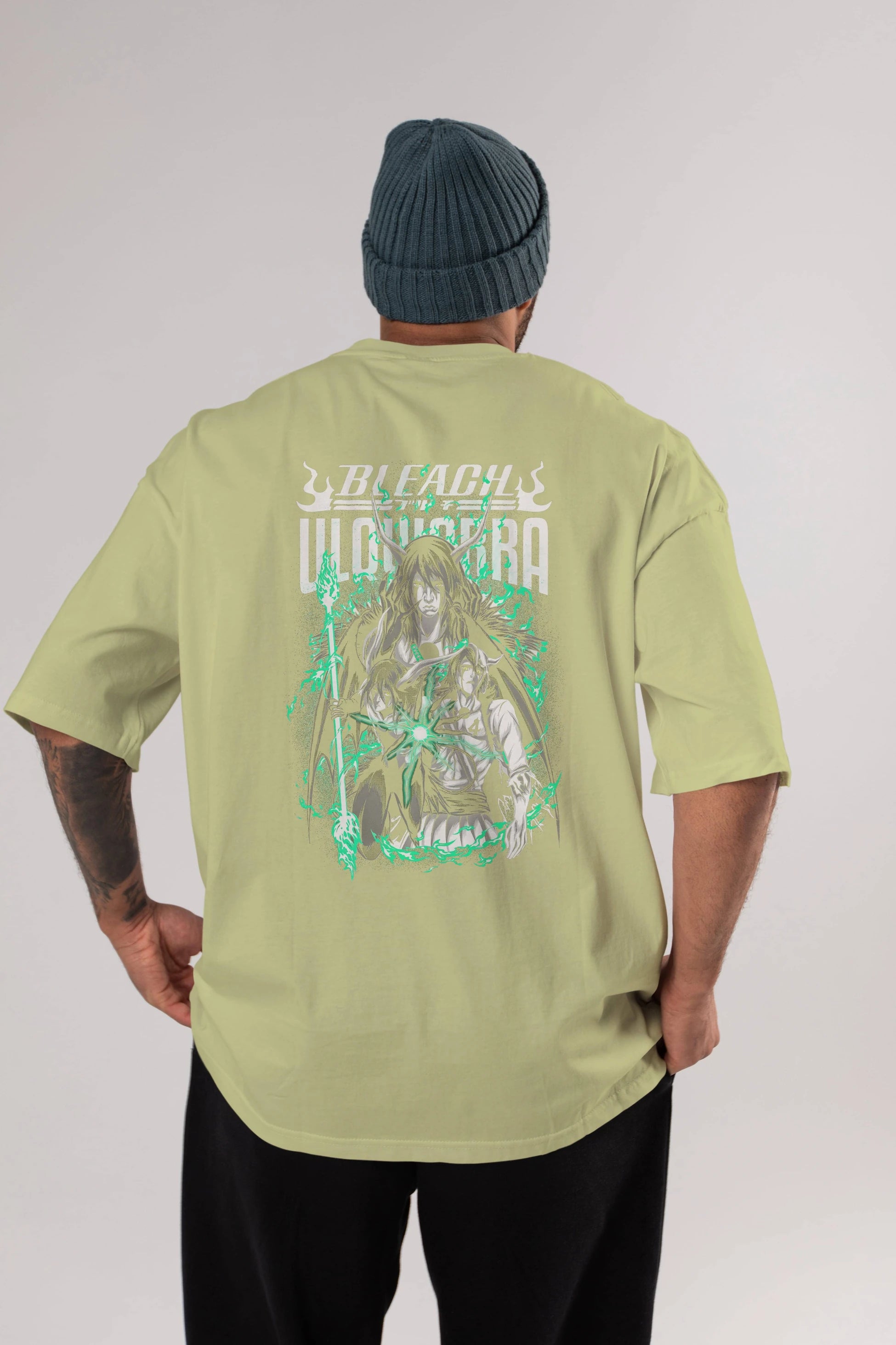 BLEACH(ULQUIARRA) Anime Arka Baskılı Oversize t-shirt Erkek Kadın Unisex