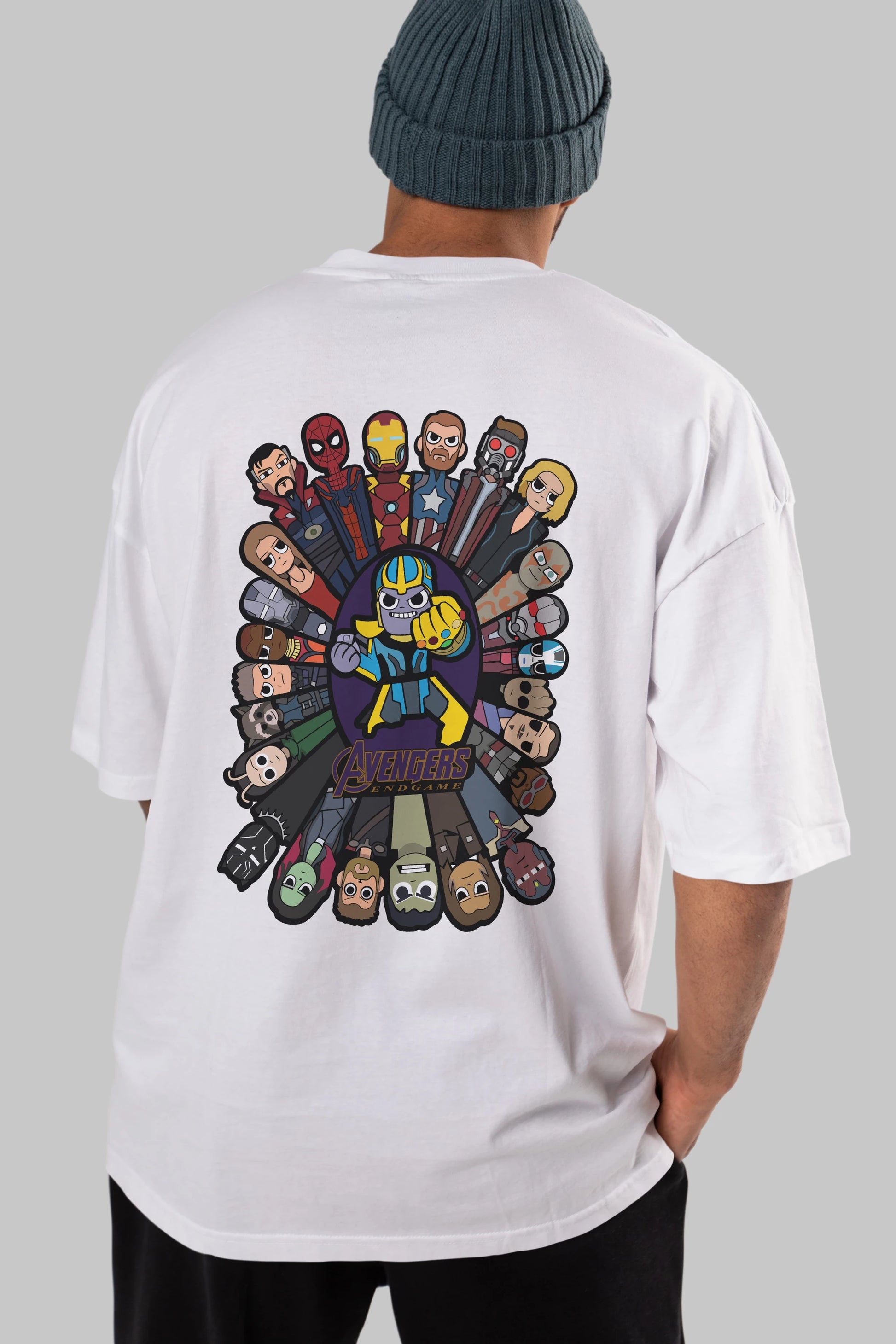 The Avengers (2) Arka Baskılı Oversize t-shirt Erkek Kadın Unisex %100 Pamuk Bisiklet Yaka tişort