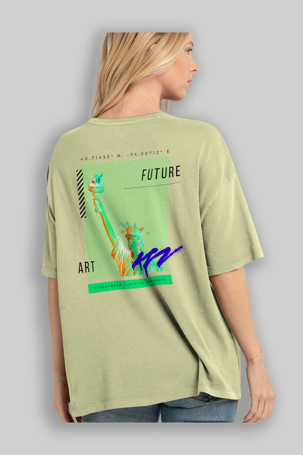 Future Streetwear Arka Baskılı Oversize t-shirt Erkek Kadın Unisex