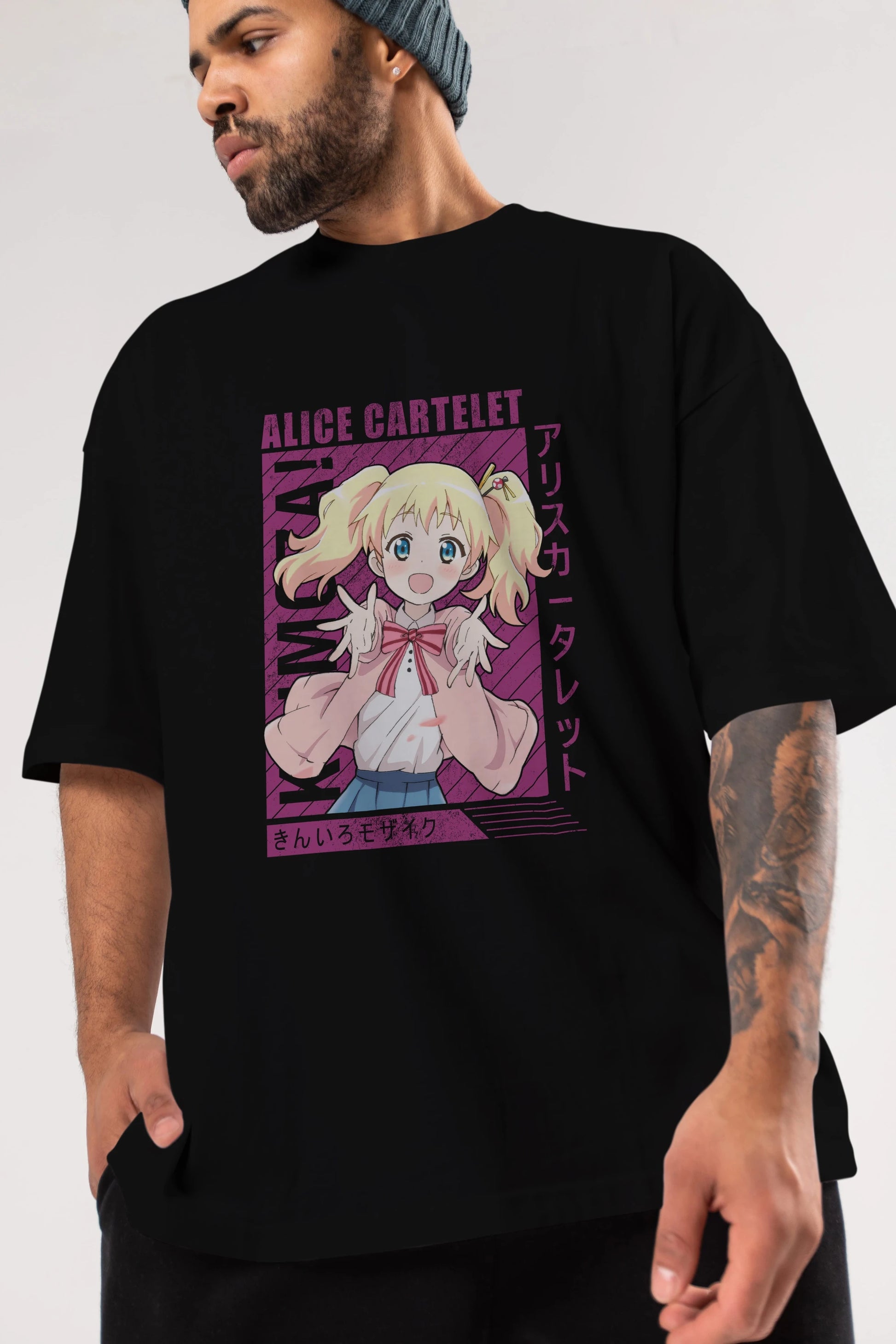 Alice Cartelet 12 Anime Ön Baskılı Oversize t-shirt %100 pamuk Erkek Kadın Unisex