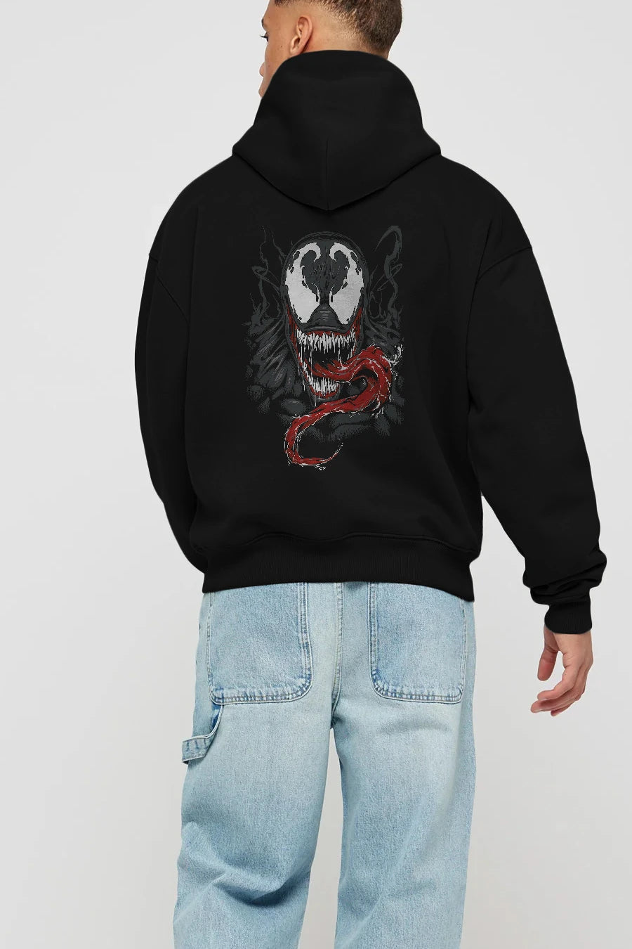 Venom (18) Arka Baskılı Hoodie Oversize Kapüşonlu Sweatshirt Erkek Kadın Unisex