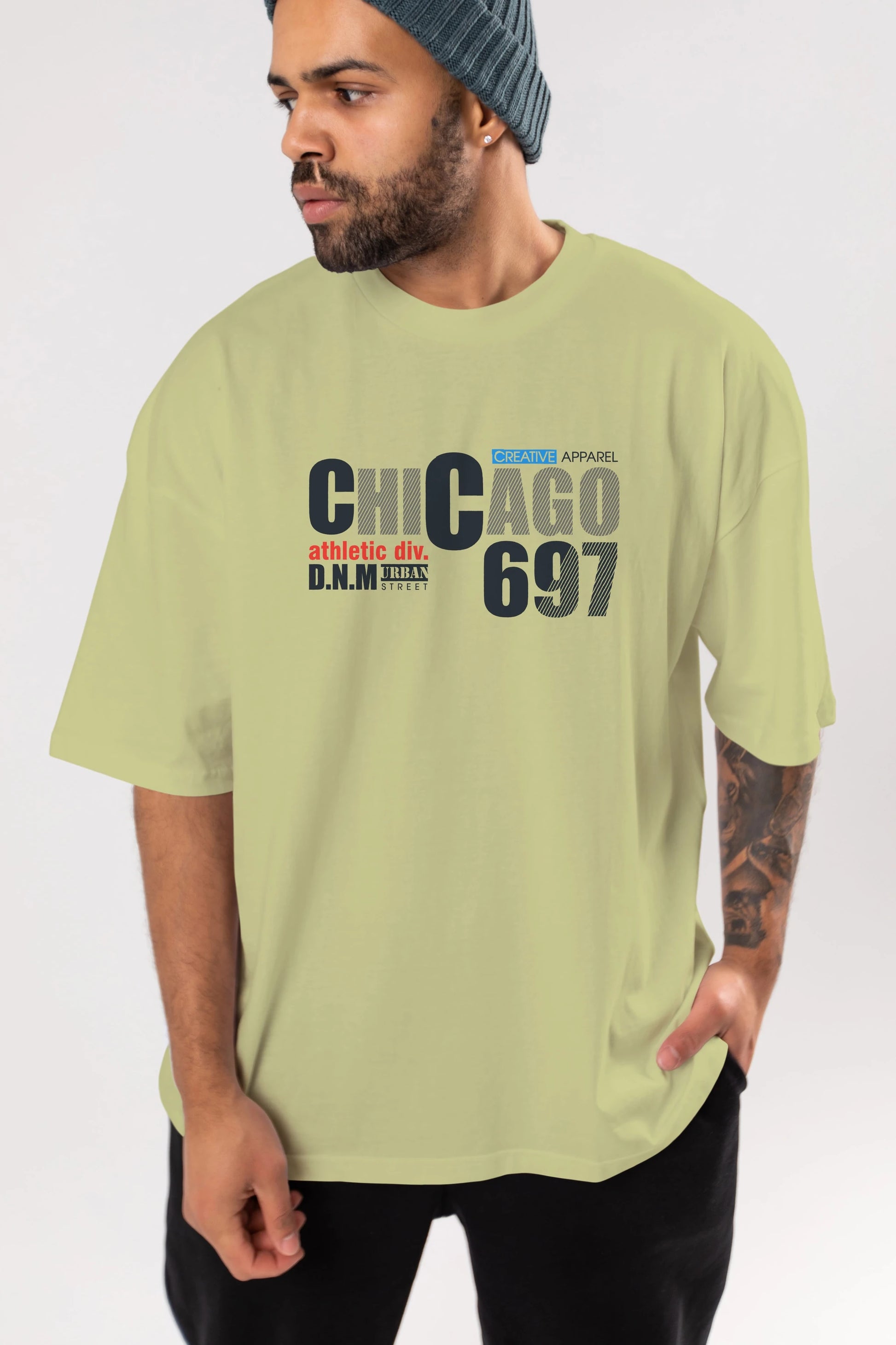 Chicago 697 Ön Baskılı Oversize t-shirt Erkek Kadın Unisex