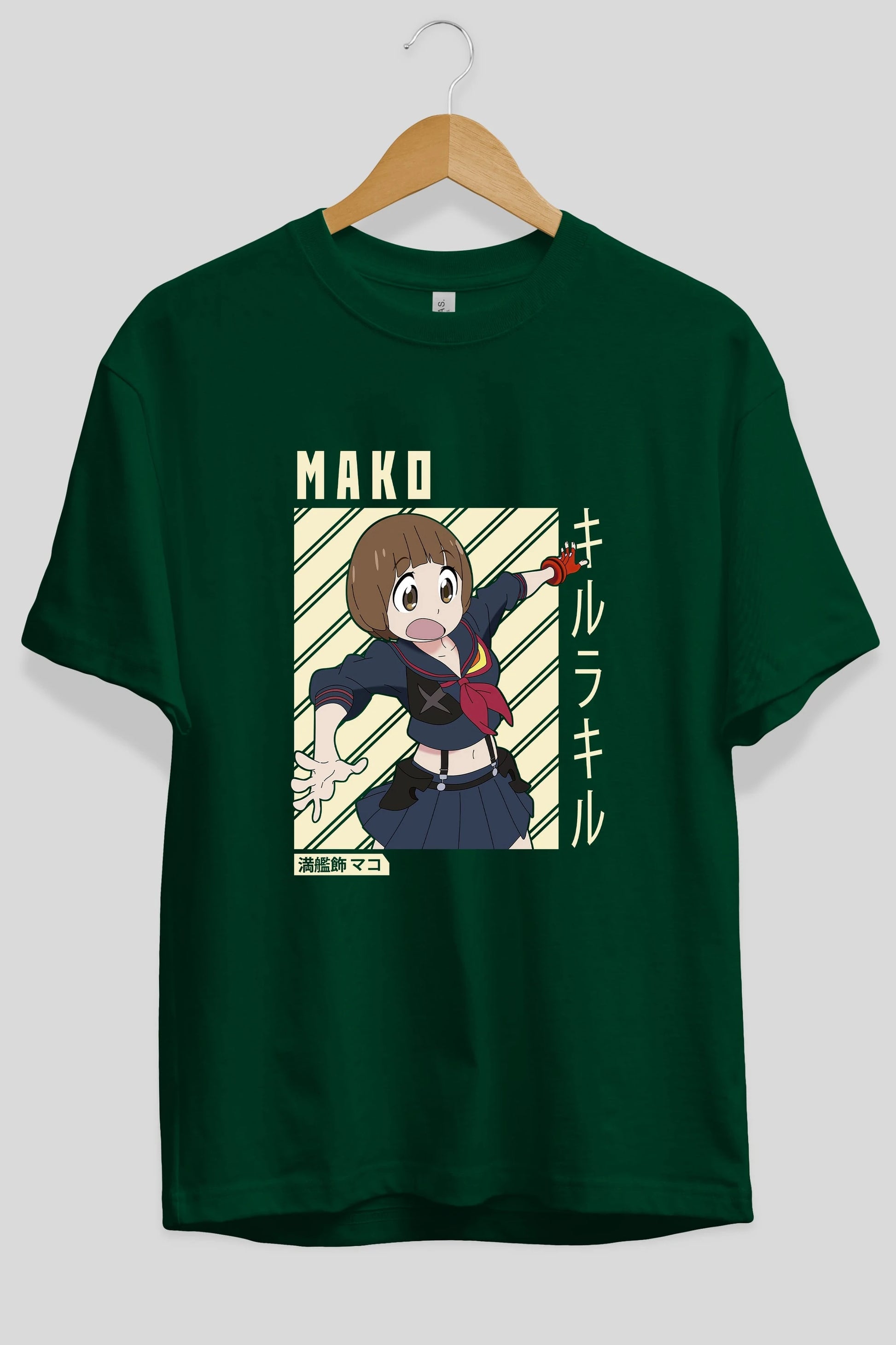 Mako Mankanshoku 1 Anime Ön Baskılı Oversize t-shirt %100 pamuk Erkek Kadın Unisex