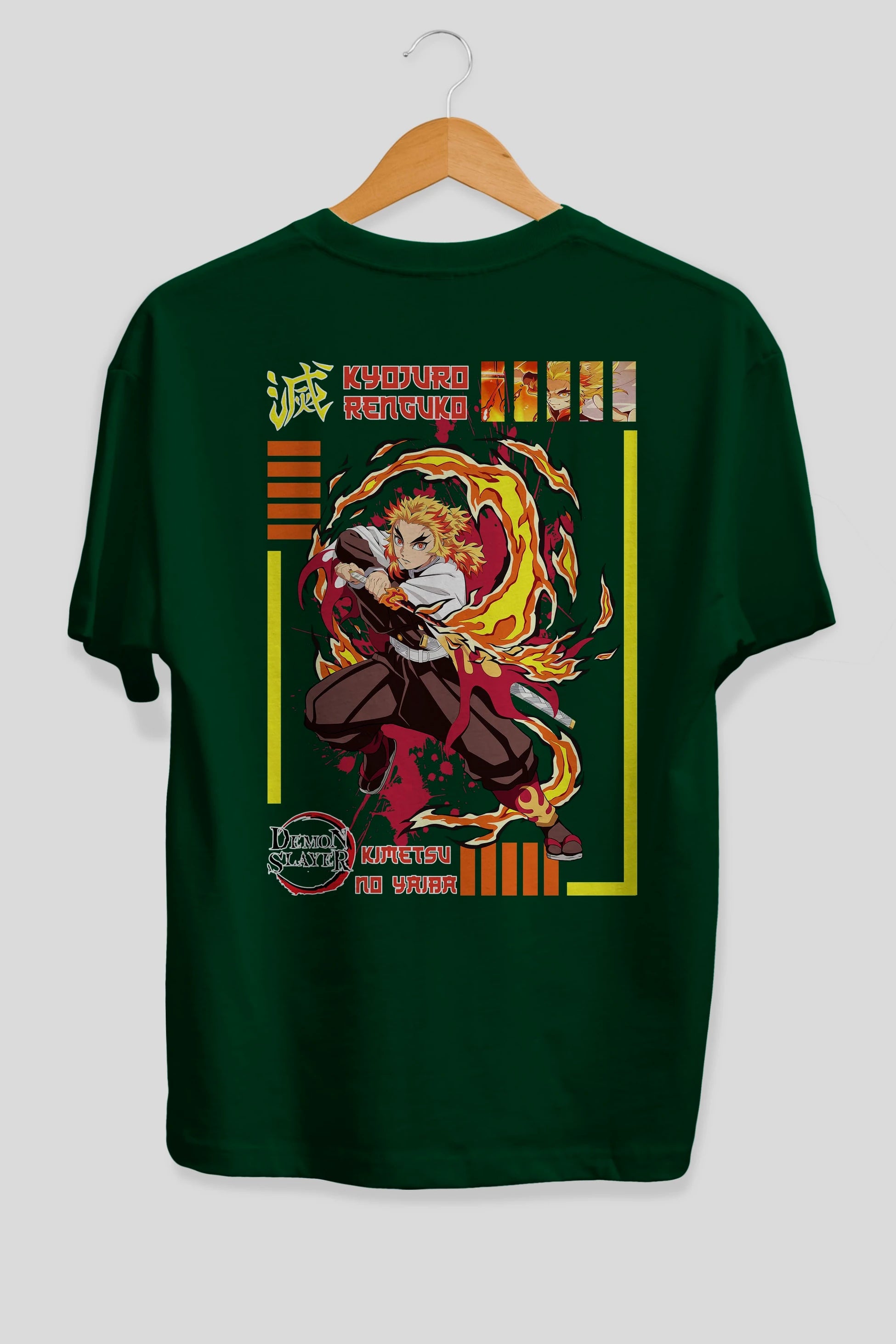 KYOJURO RENGOKU Anime Arka Baskılı Oversize t-shirt Erkek Kadın Unisex