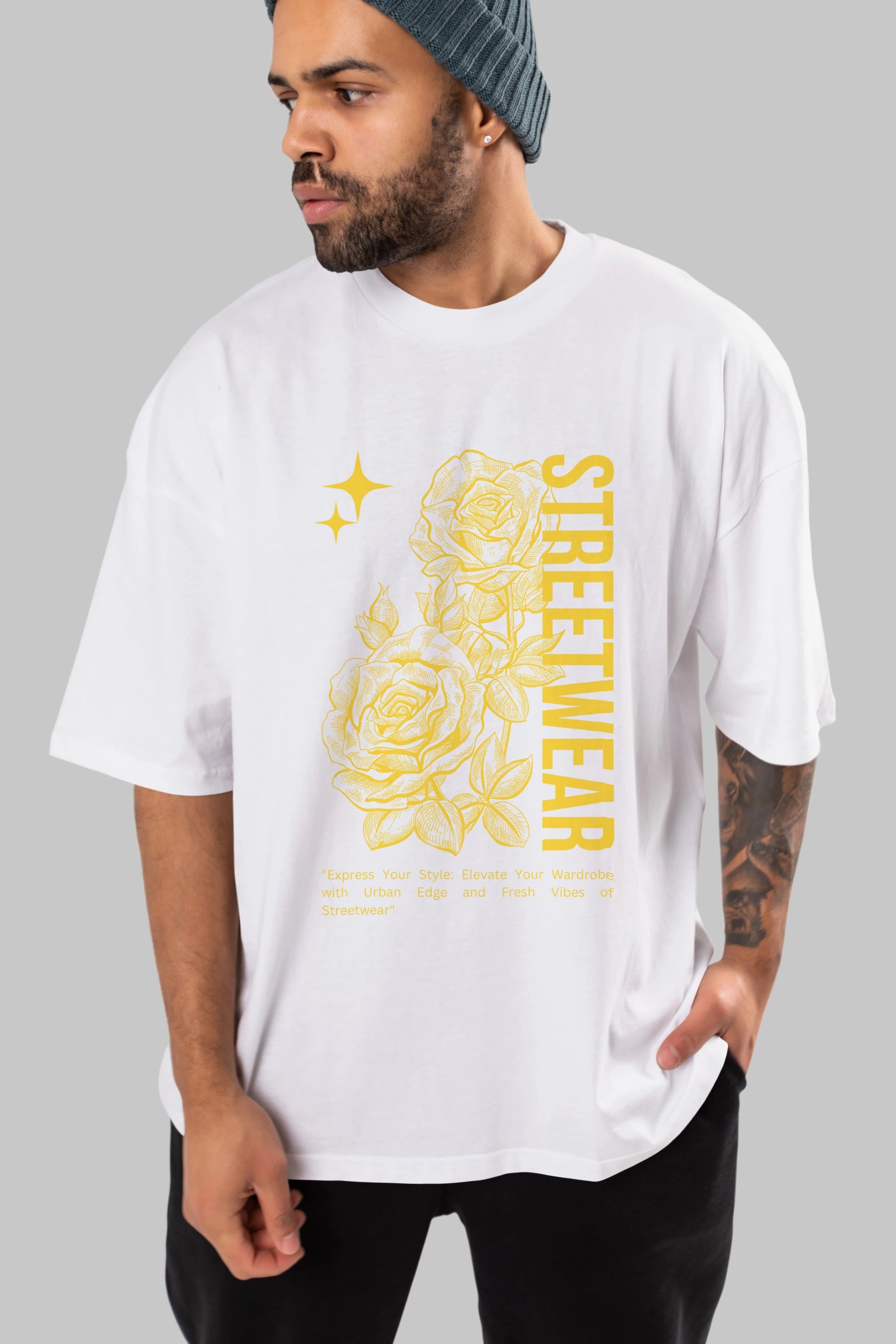 Minimalist Streetwear Ön Baskılı Oversize t-shirt Erkek Kadın Unisex