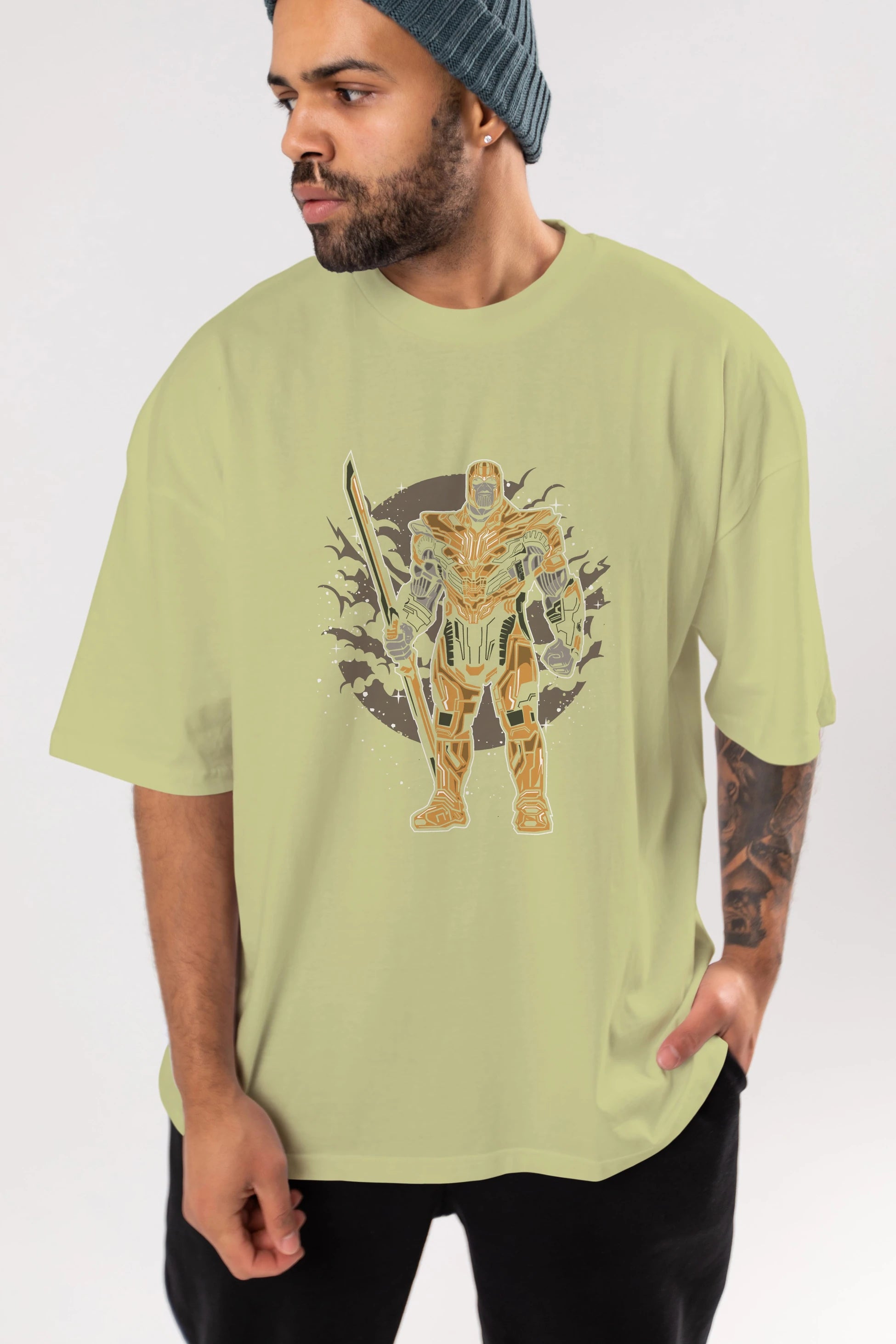 Thanos Ön Baskılı Oversize t-shirt Erkek Kadın Unisex %100 Pamuk tişort