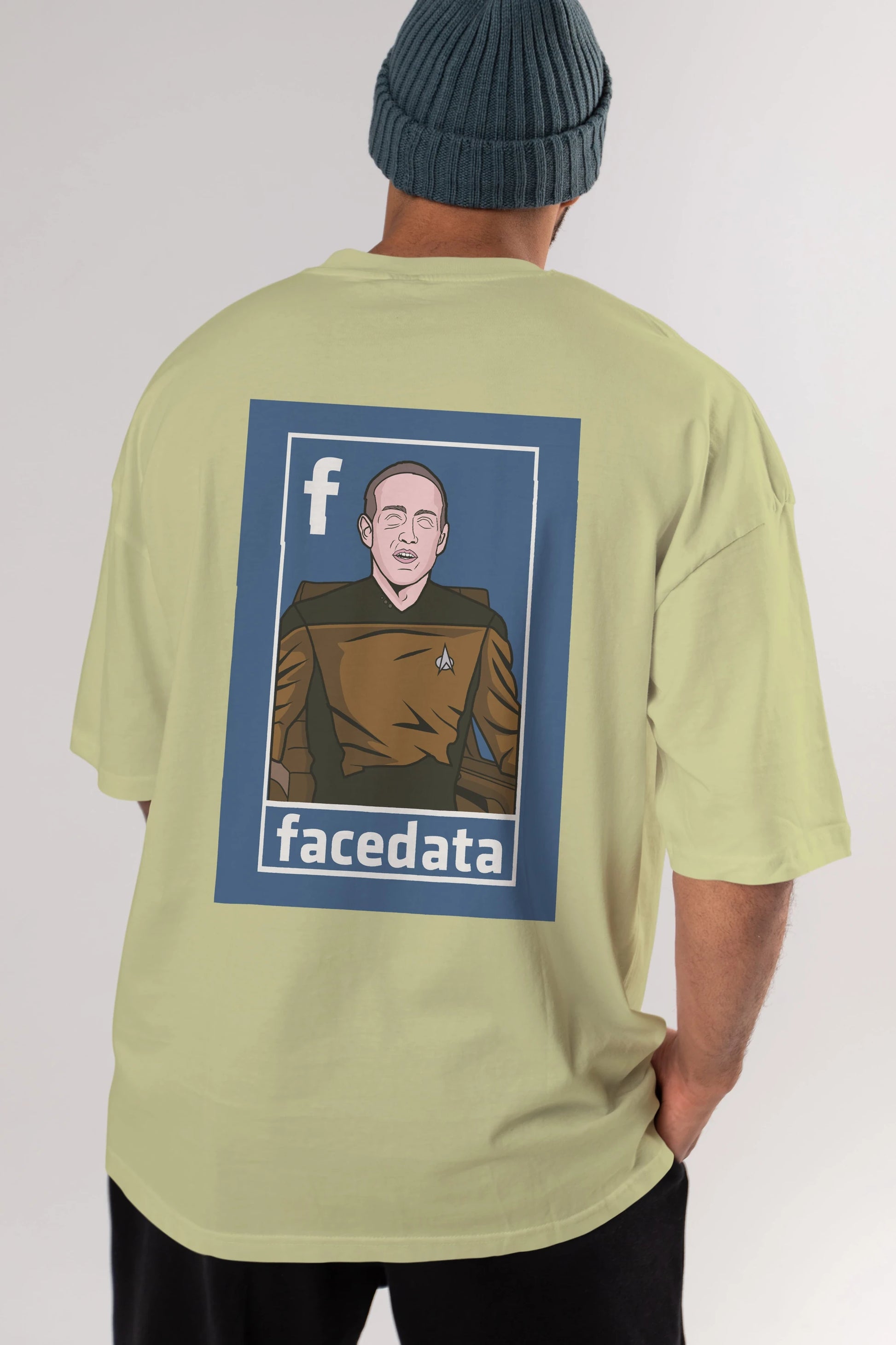 Zukerberg Data Arka Baskılı Oversize t-shirt Erkek Kadın Unisex %100 Pamuk tişort