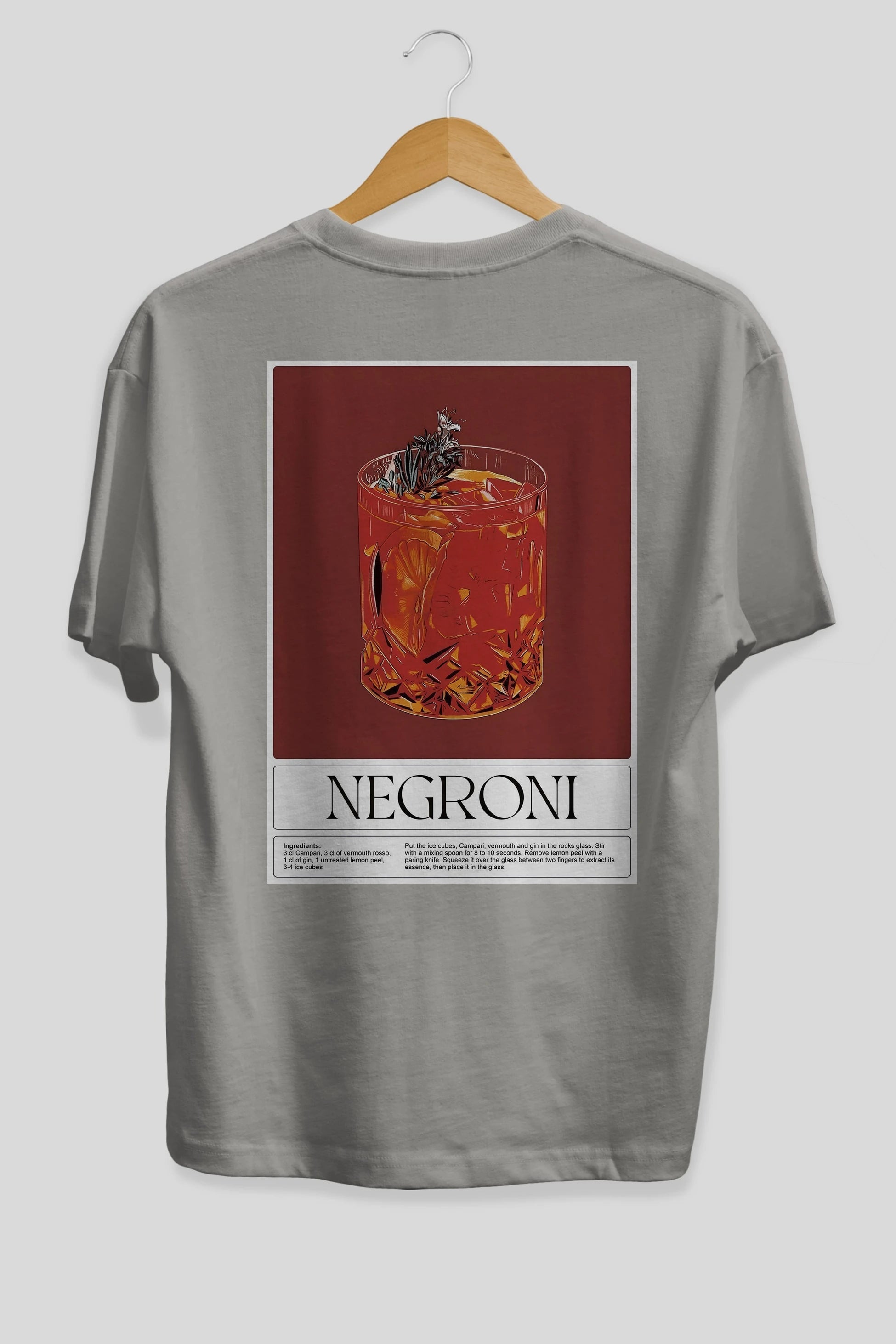 Negroni 2 Arka Baskılı Oversize t-shirt Erkek Kadın Unisex %100 Pamuk Bisiklet Yaka tişort