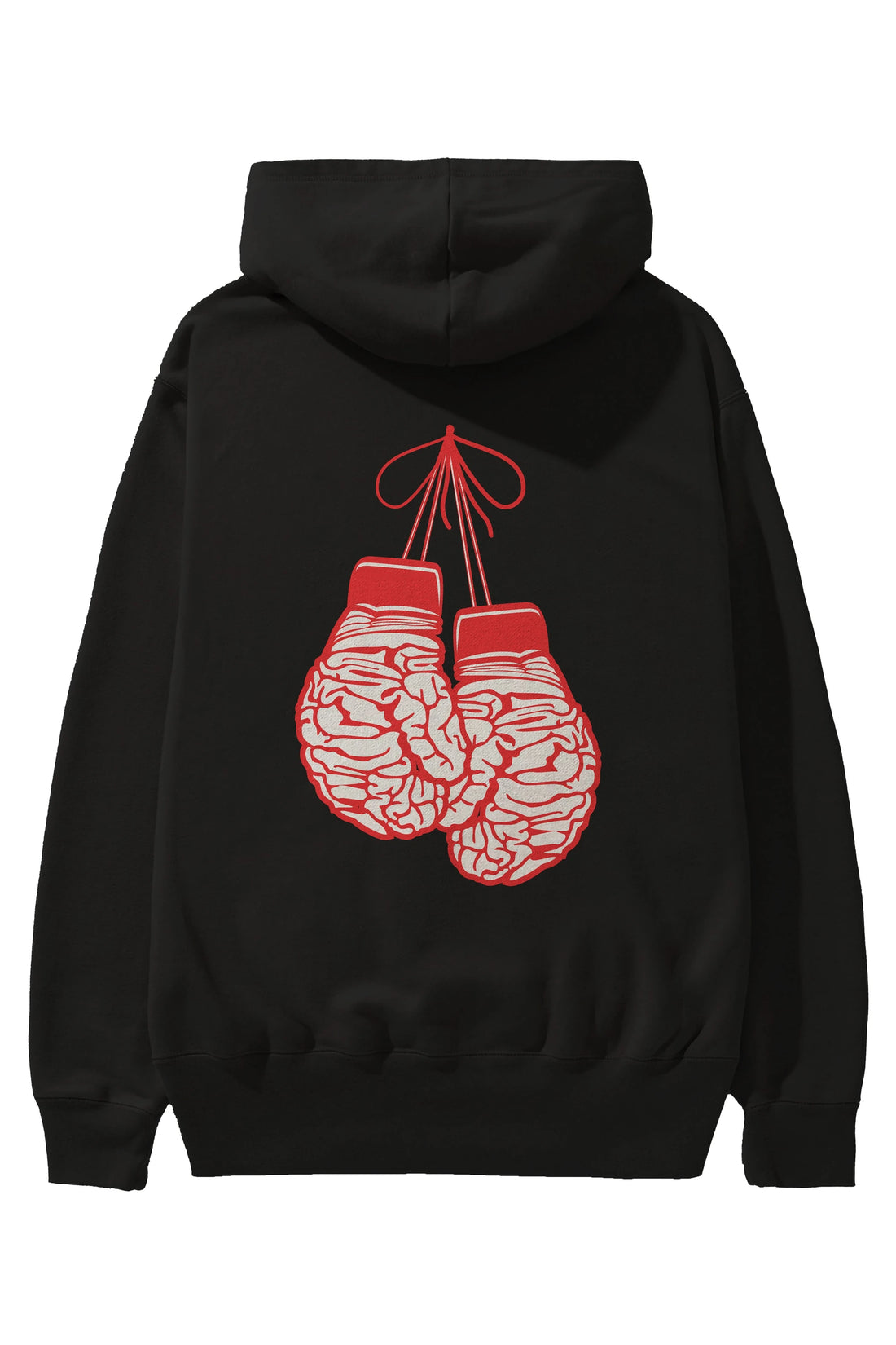 Brain Gloves Arka Baskılı Hoodie Oversize Kapüşonlu Sweatshirt Erkek Kadın Unisex