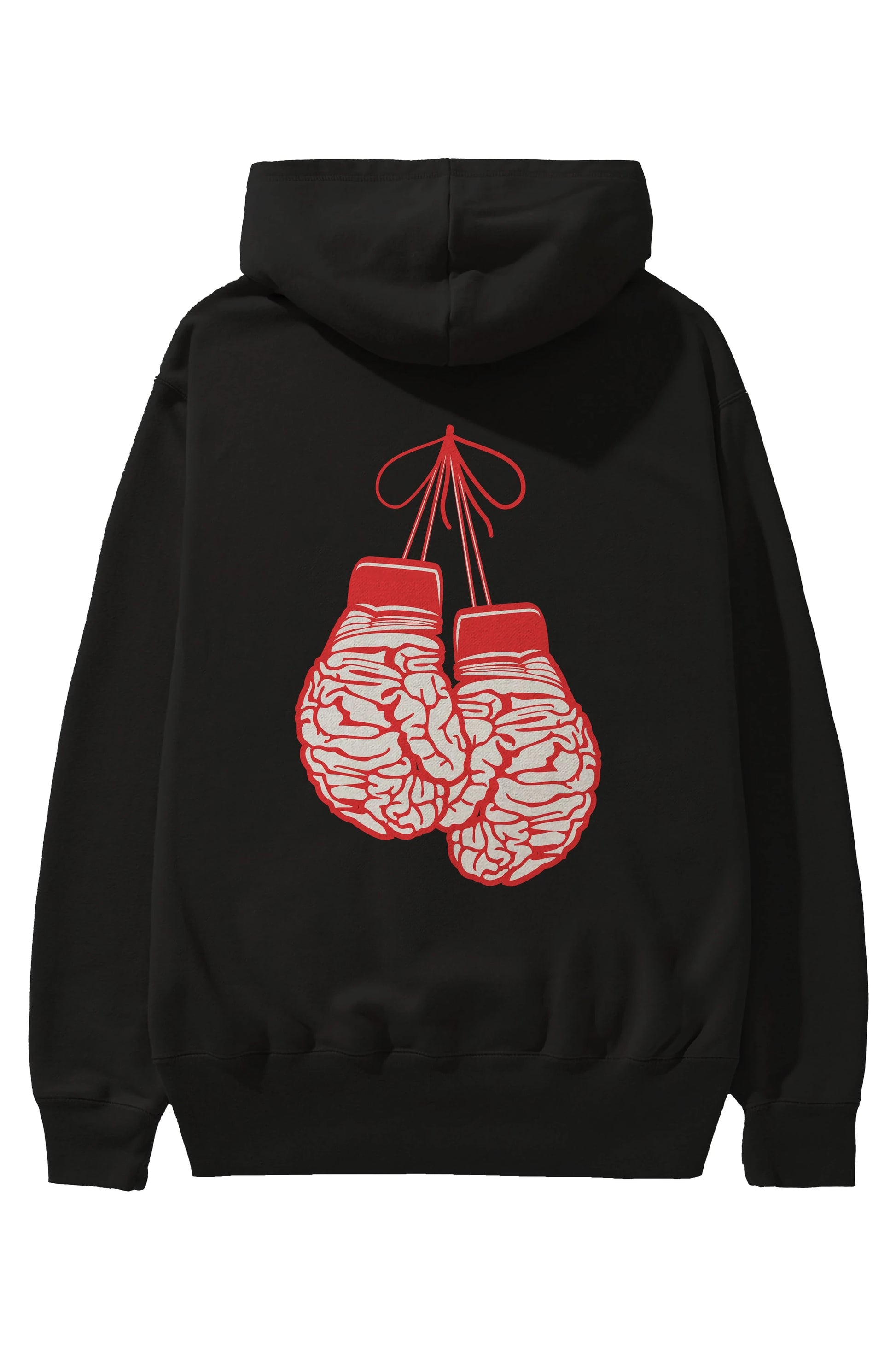 Brain Gloves Arka Baskılı Hoodie Oversize Kapüşonlu Sweatshirt Erkek Kadın Unisex