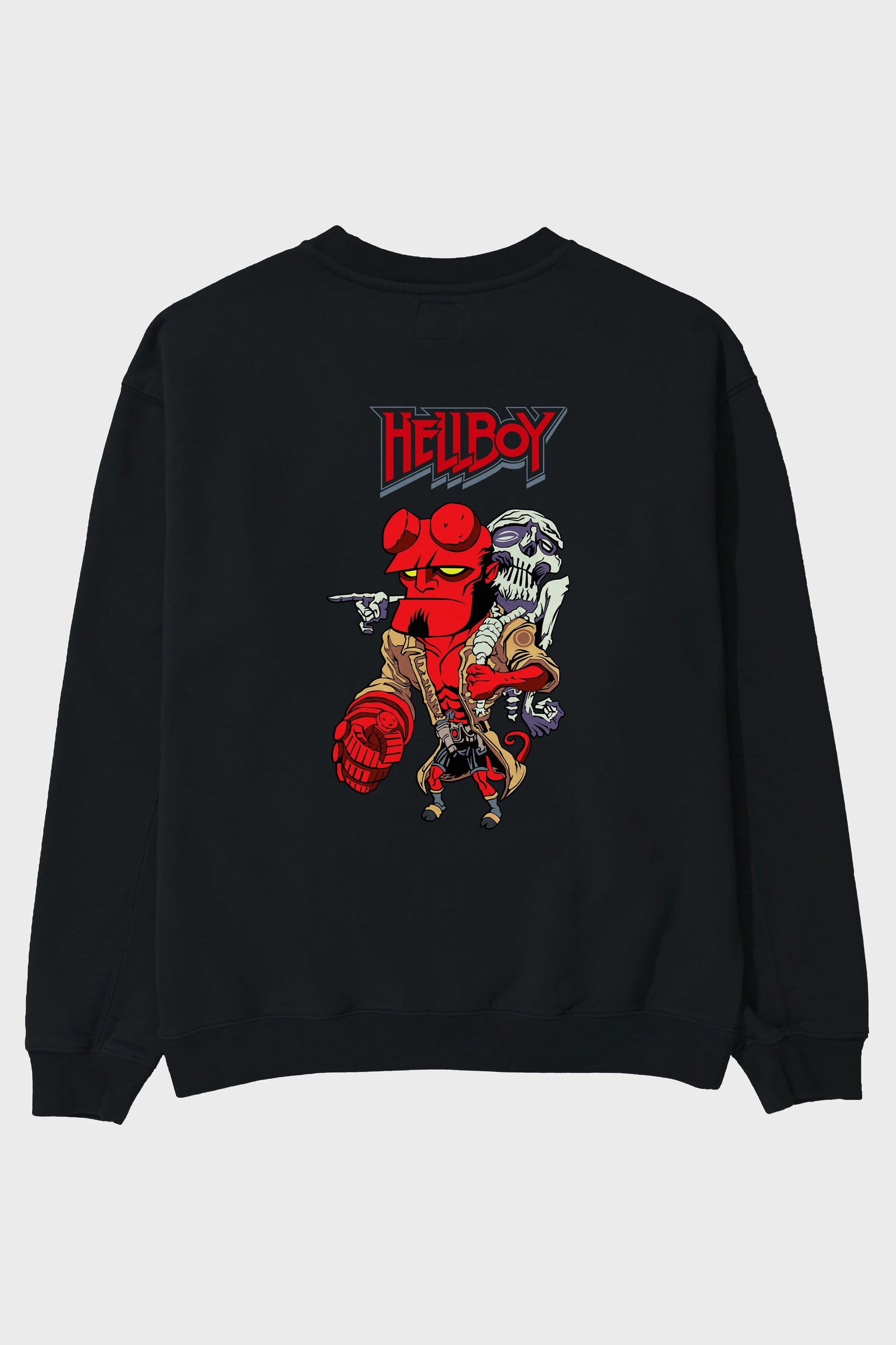 Hellboy (2) Arka Baskılı Oversize Sweatshirt Erkek Kadın Unisex