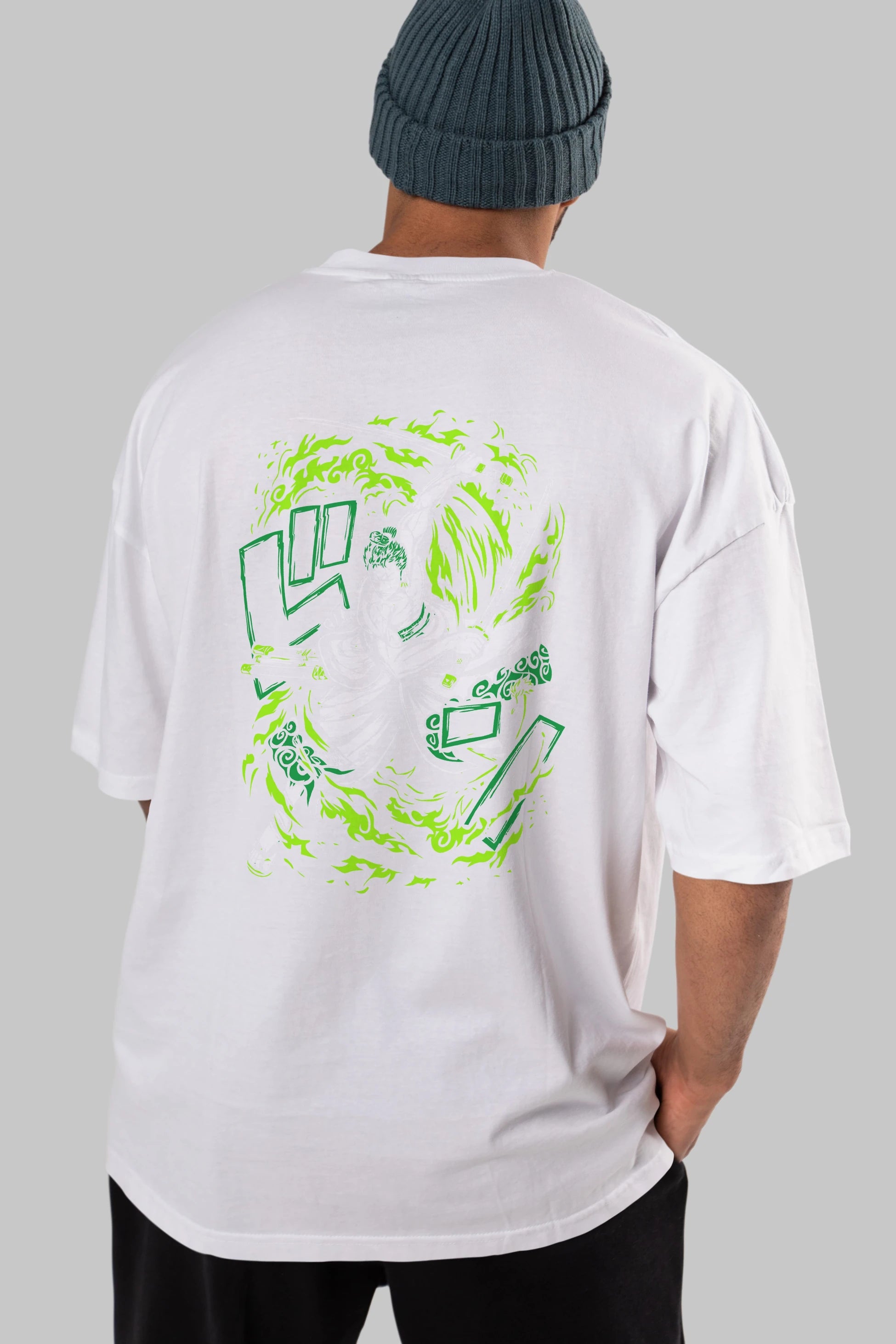 ZORO-ONE PIECE (2) Anime Arka Baskılı Oversize t-shirt Erkek Kadın Unisex