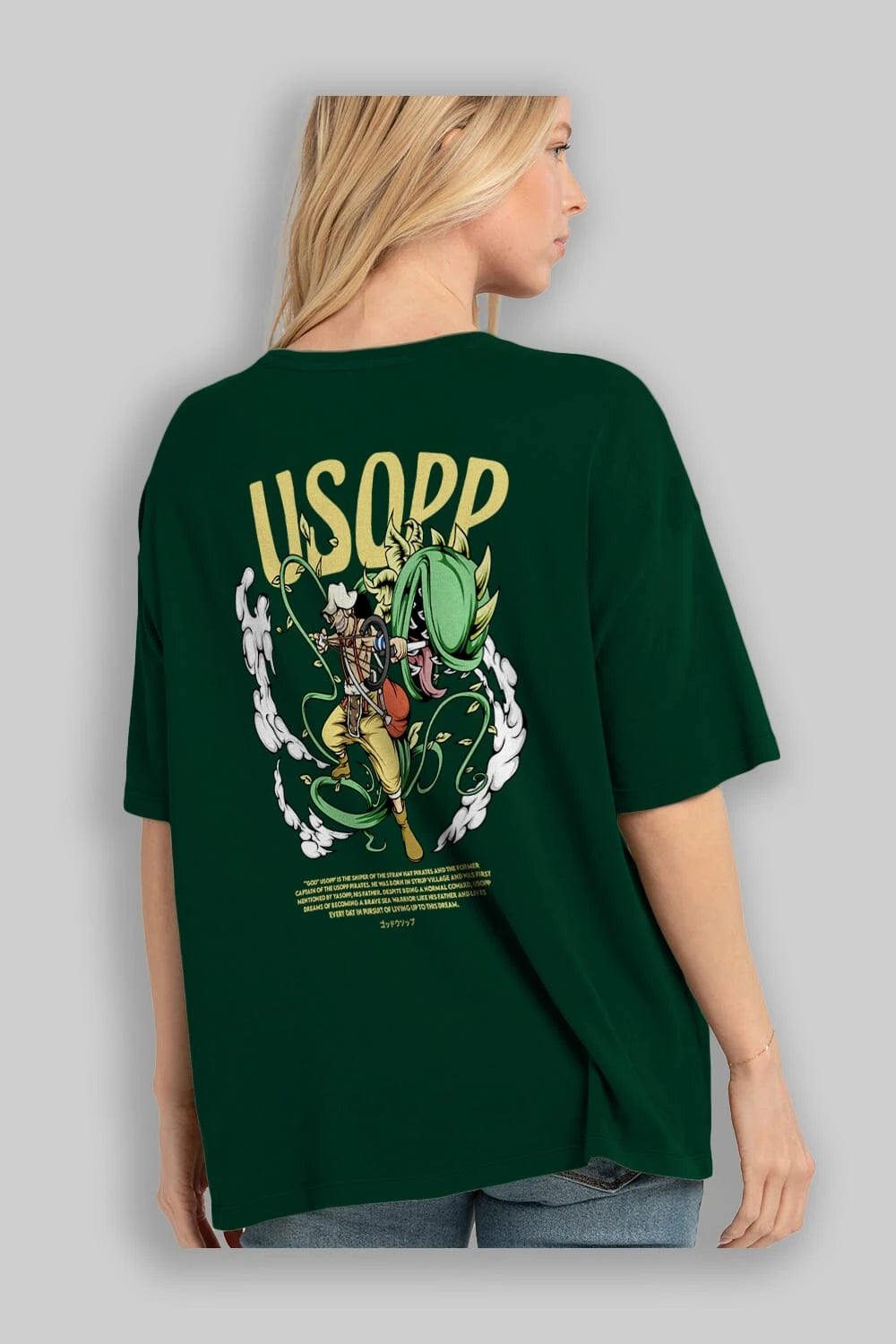 Usopp Anime Arka Baskılı Oversize t-shirt Erkek Kadın Unisex