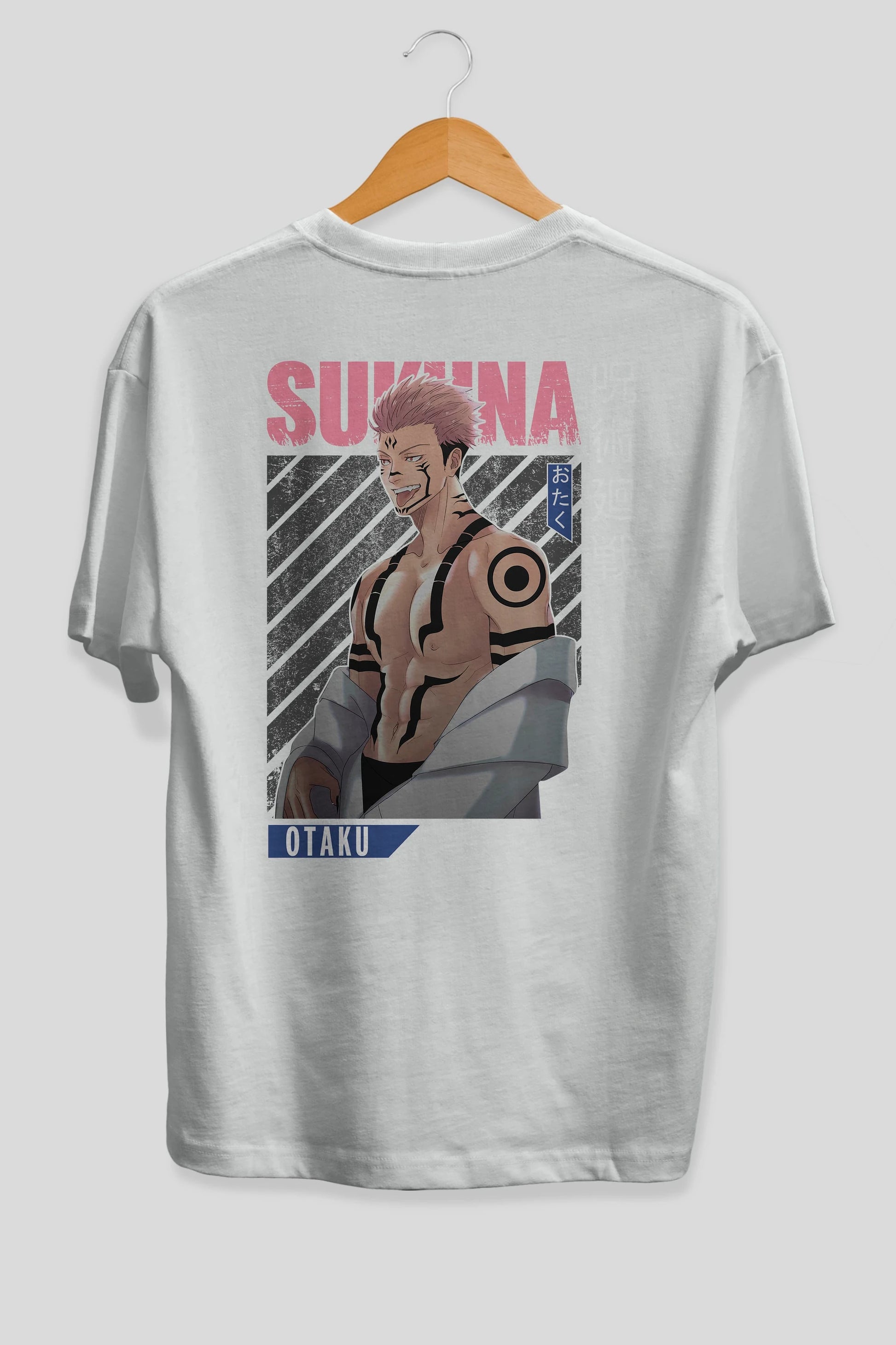 Sukuna Ryoumen Anime Arka Baskılı Oversize t-shirt Erkek Kadın Unisex