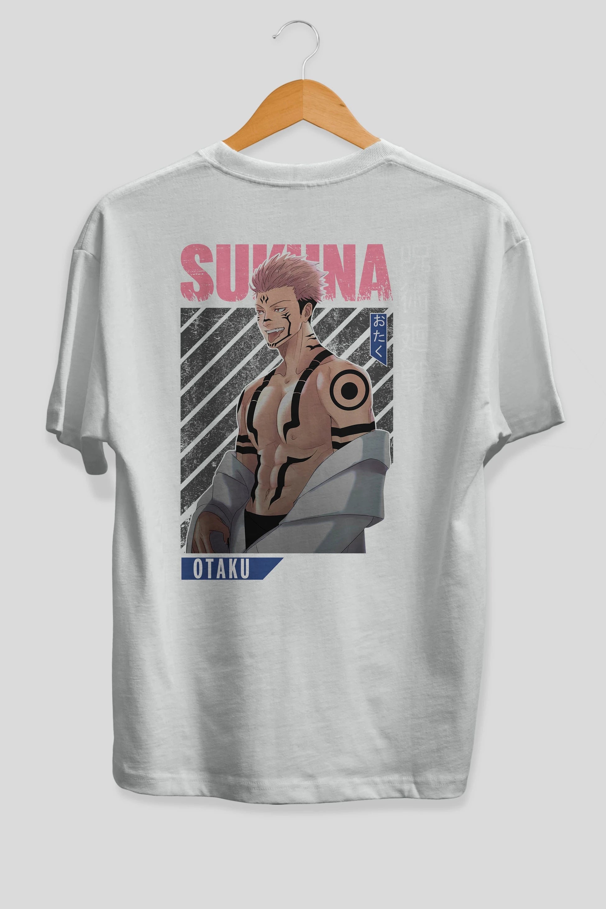 Sukuna Ryoumen Anime Arka Baskılı Oversize t-shirt Erkek Kadın Unisex