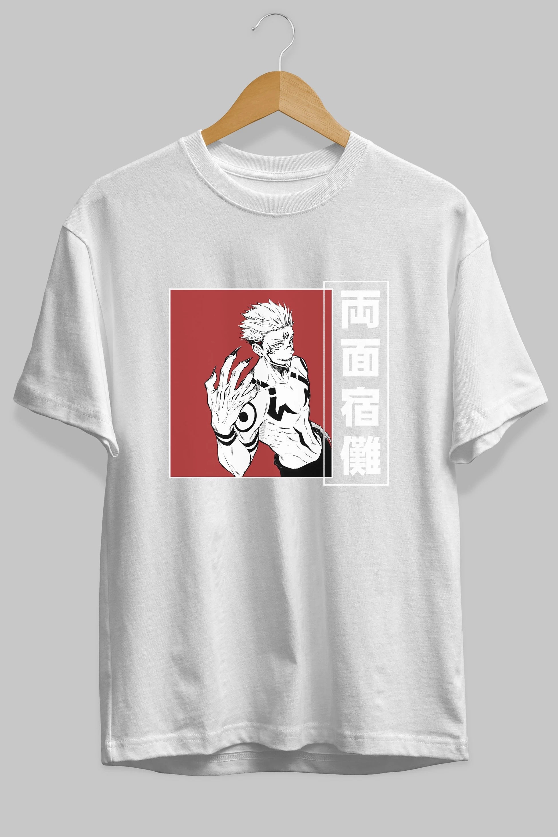 Sukuna Ryoumen 2 Anime Ön Baskılı Oversize t-shirt %100 pamuk Erkek Kadın Unisex