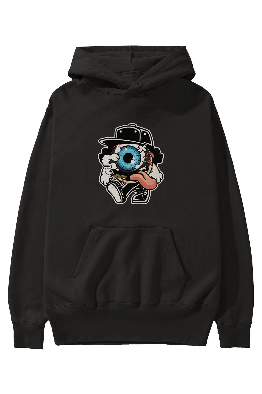 Eyeball Ön Baskılı Hoodie Oversize Kapüşonlu Sweatshirt Erkek Kadın Unisex