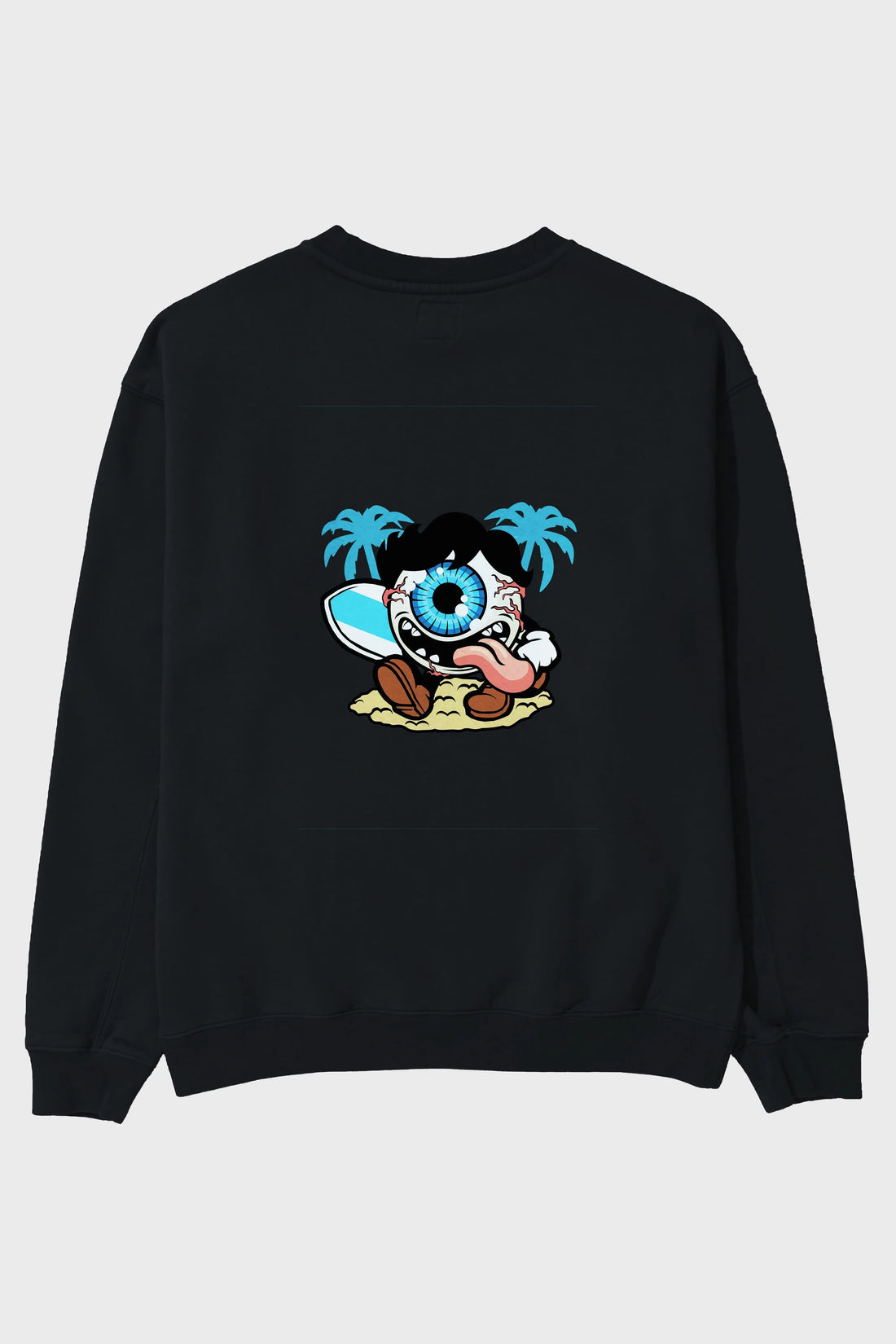 Eye Ball Surfer Arka Baskılı Oversize Sweatshirt Erkek Kadın Unisex
