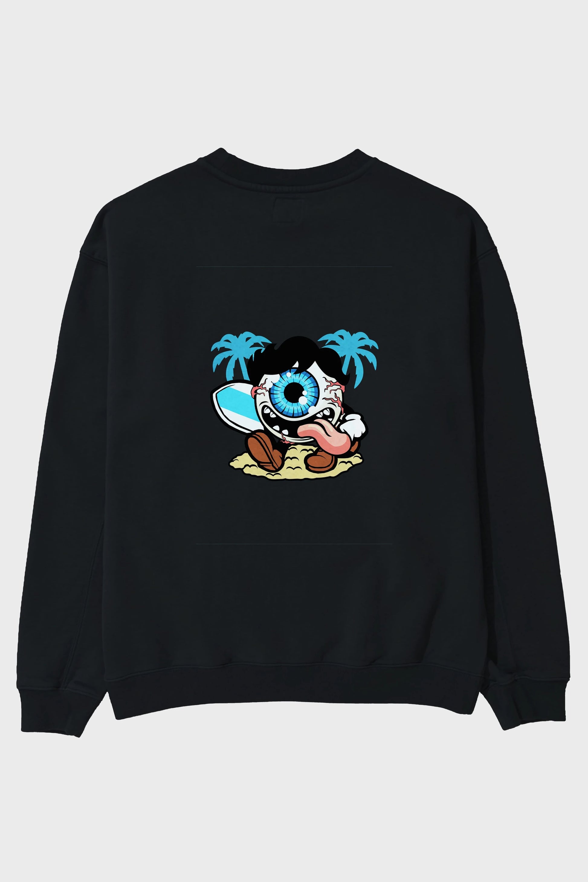 Eye Ball Surfer Arka Baskılı Oversize Sweatshirt Erkek Kadın Unisex