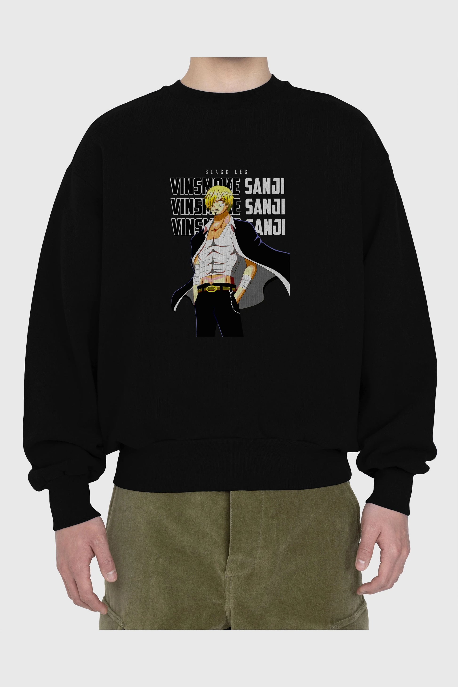 Sanji Ön Baskılı Anime Oversize Sweatshirt Erkek Kadın Unisex