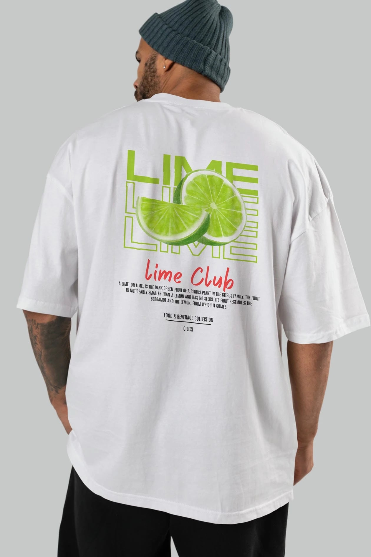 Lime Kokteyl Serisi Baskılı Oversize t-shirt Erkek Kadın Unisex %100 Pamuk Bisiklet Yaka tişort