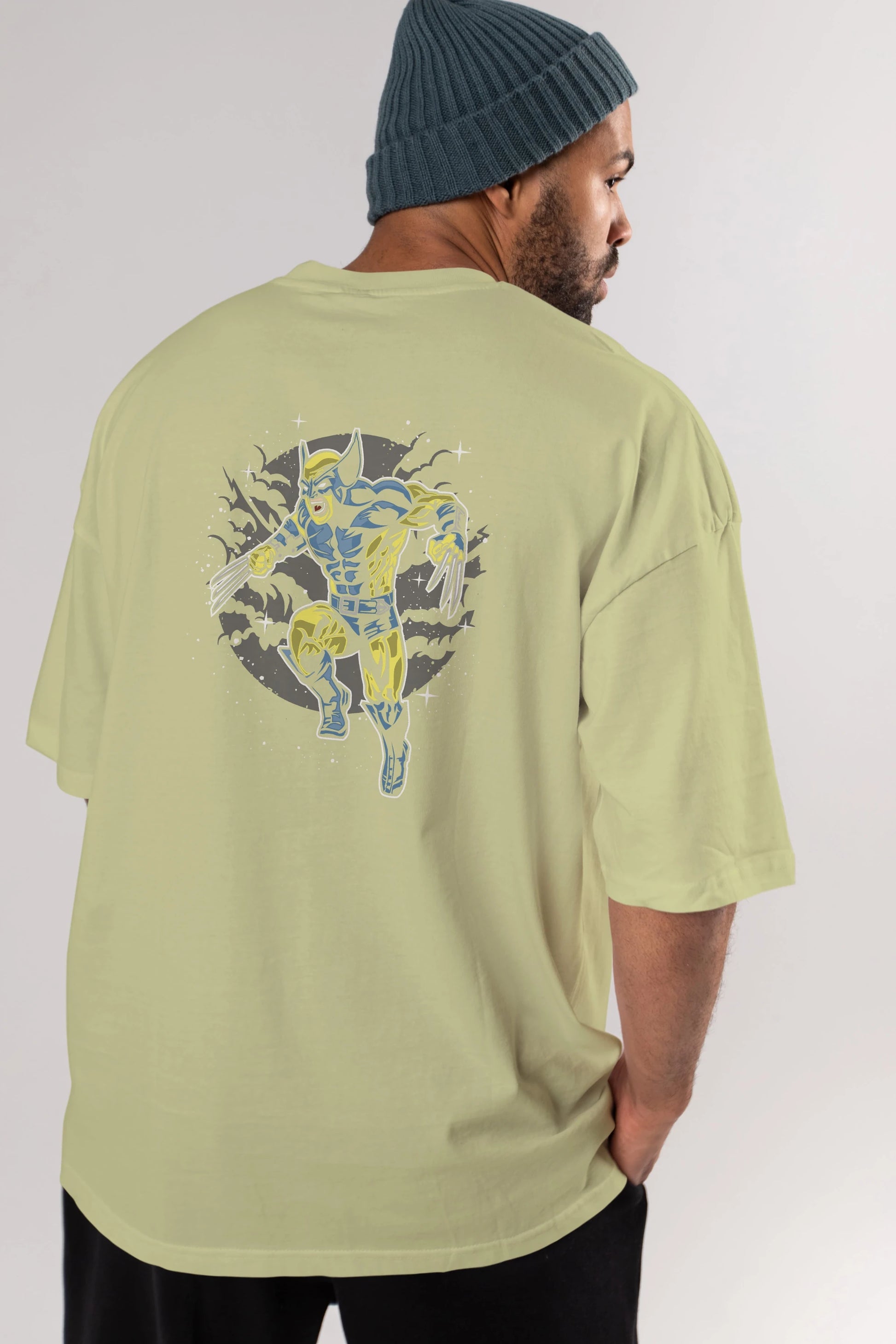 Wolverine Arka Baskılı Oversize t-shirt Erkek Kadın Unisex %100 Pamuk