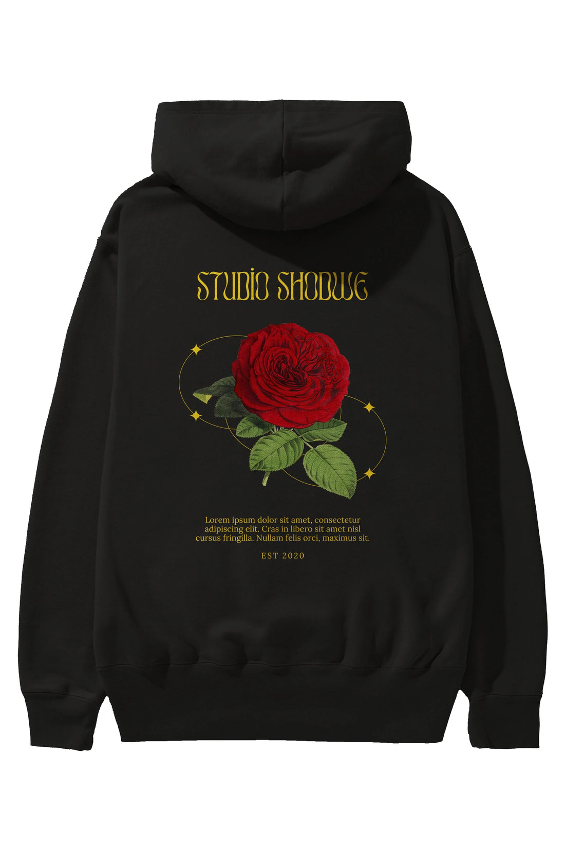 Studio Shodwe Rose Arka Baskılı Oversize Hoodie Kapüşonlu Sweatshirt Erkek Kadın Unisex