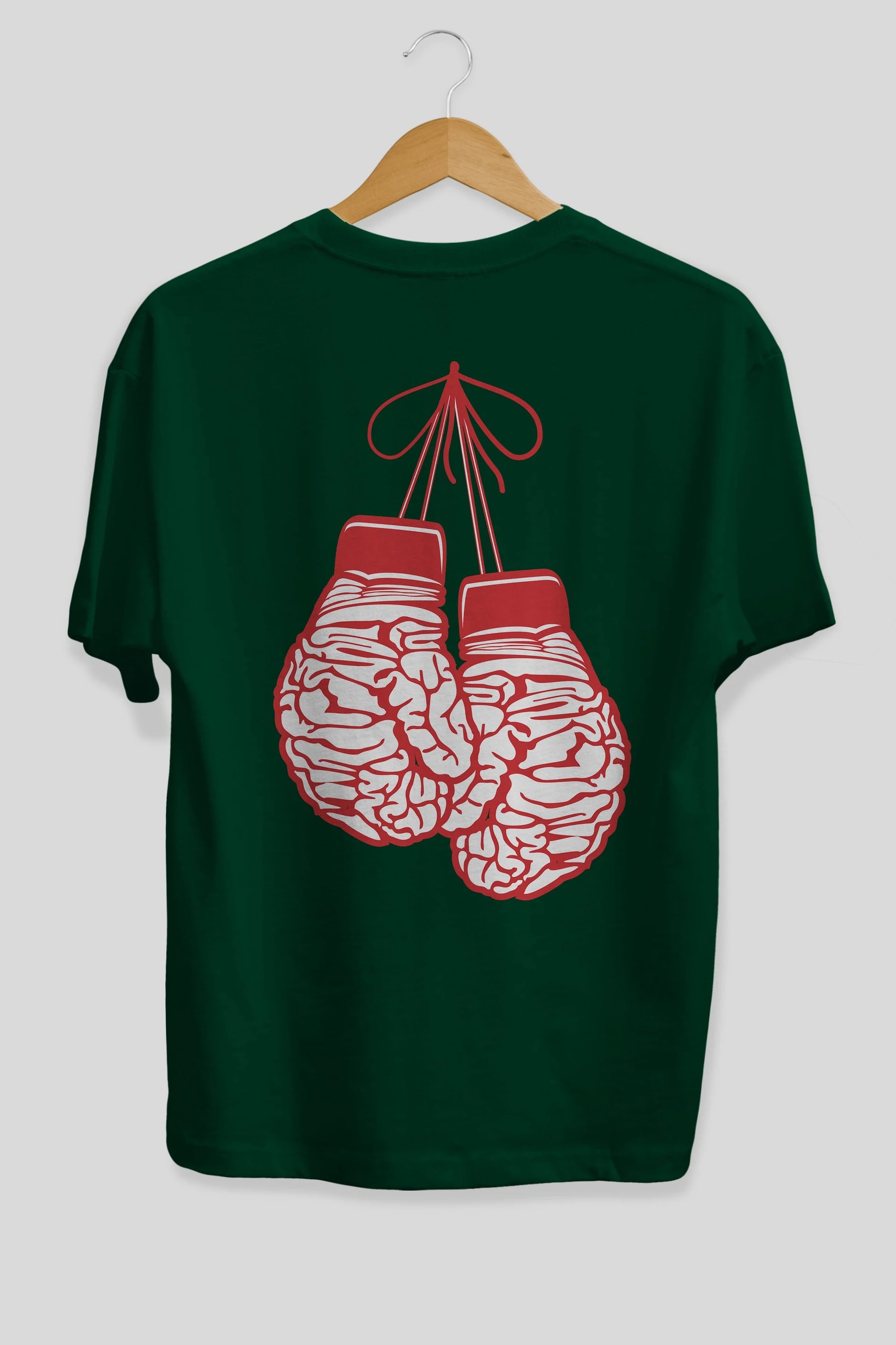 Brain Gloves Arka Baskılı Oversize t-shirt %100 pamuk Erkek Kadın Unisex