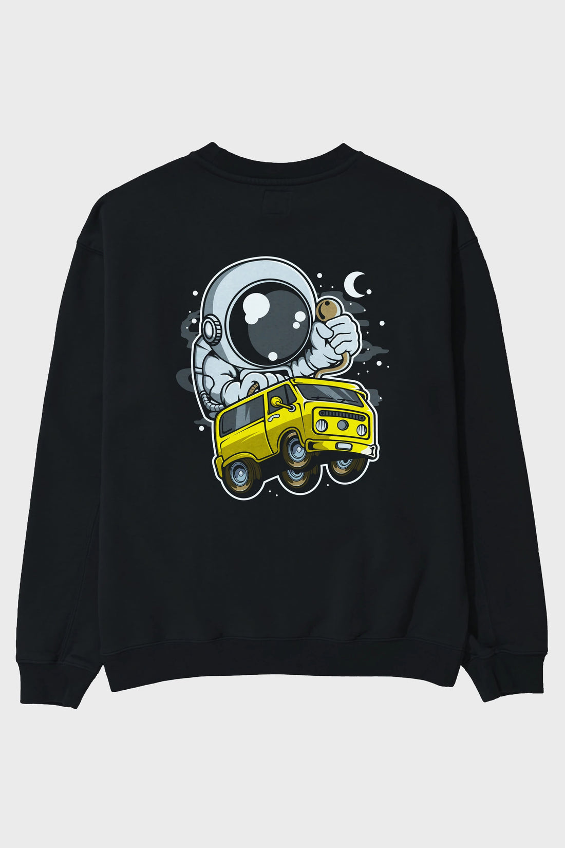 Astronaut Car Racer Arka Baskılı Oversize Sweatshirt Erkek Kadın Unisex