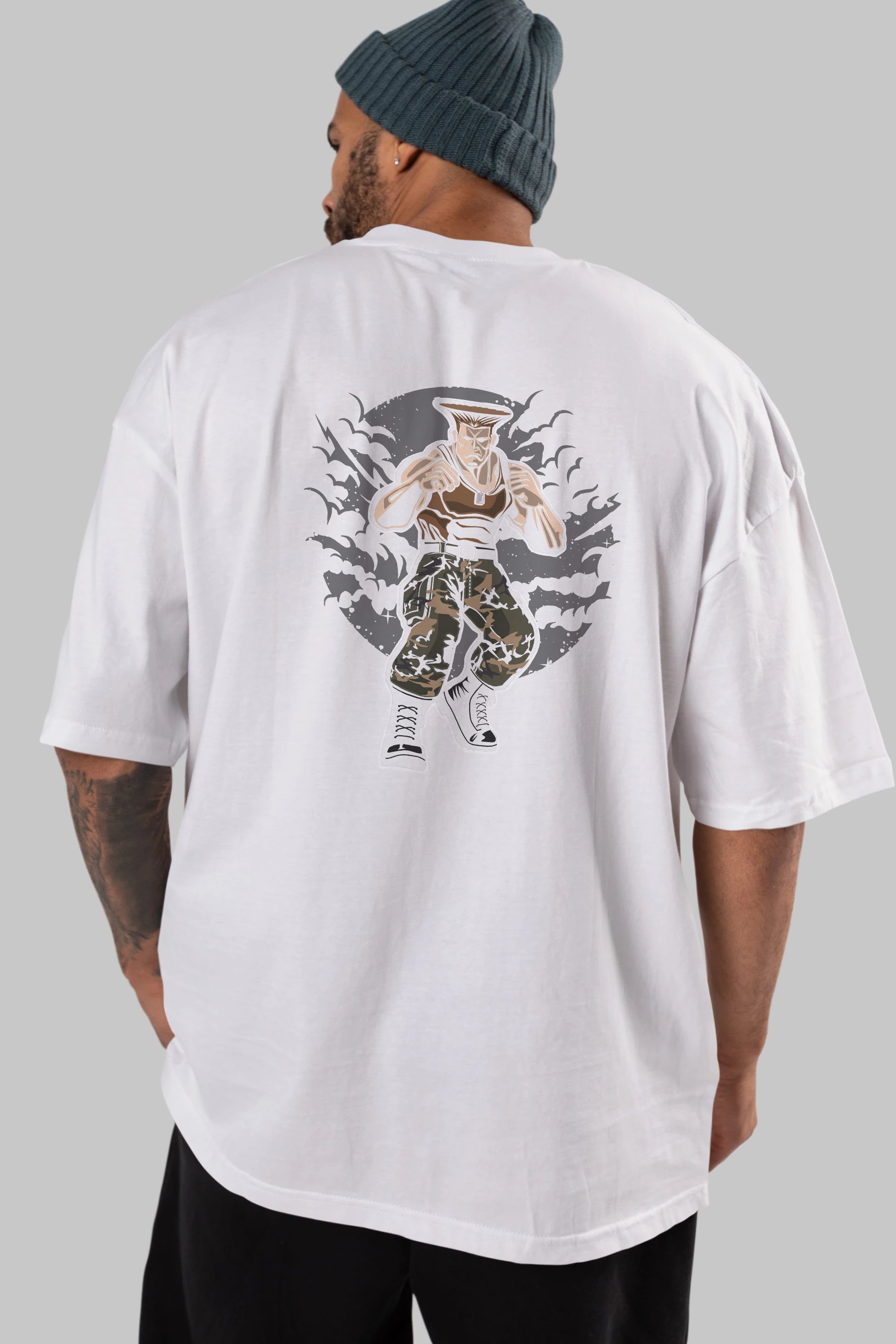 Guile Arka Baskılı Oversize t-shirt Erkek Kadın Unisex %100 Pamuk