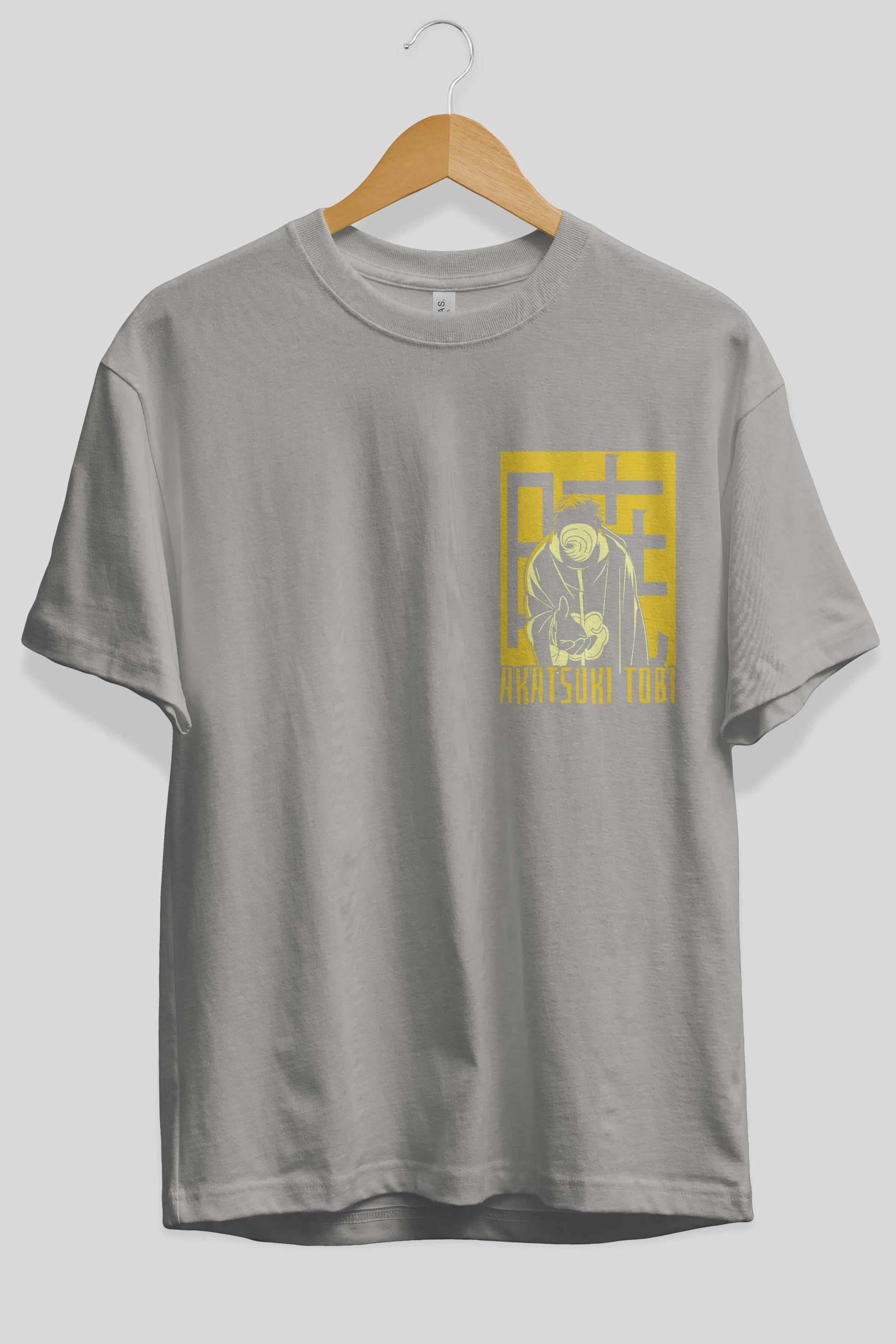 AKATSUKI OBITO NARUTO Ön Sol Baskılı Oversize t-shirt Erkek Kadın Unisex %100 Pamuk Bisiklet Yaka tişort