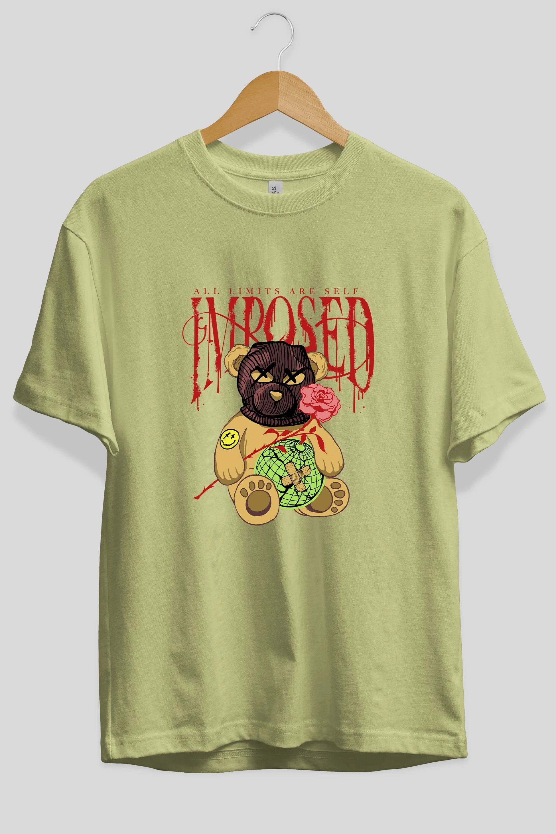 All Limits Bear Ön Baskılı Oversize t-shirt Erkek Kadın Unisex