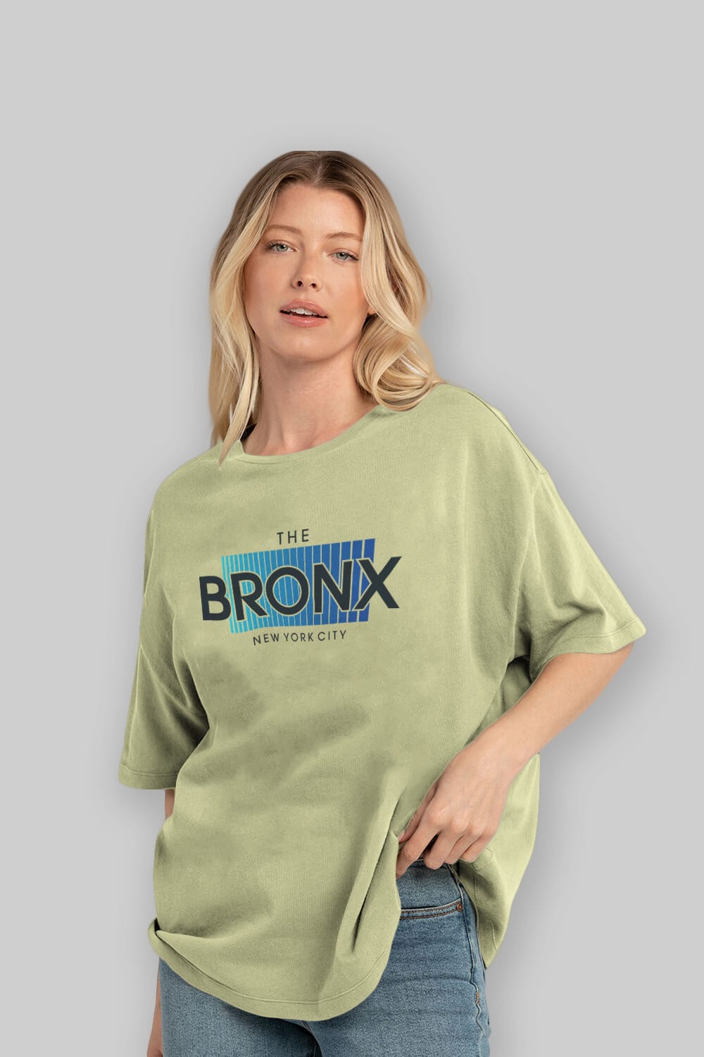 The Bronx Ön Baskılı Oversize t-shirt Erkek Kadın Unisex