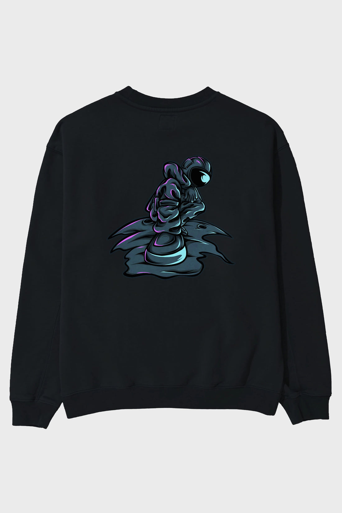 Stylish Astronaut Arka Baskılı Oversize Sweatshirt Erkek Kadın Unisex
