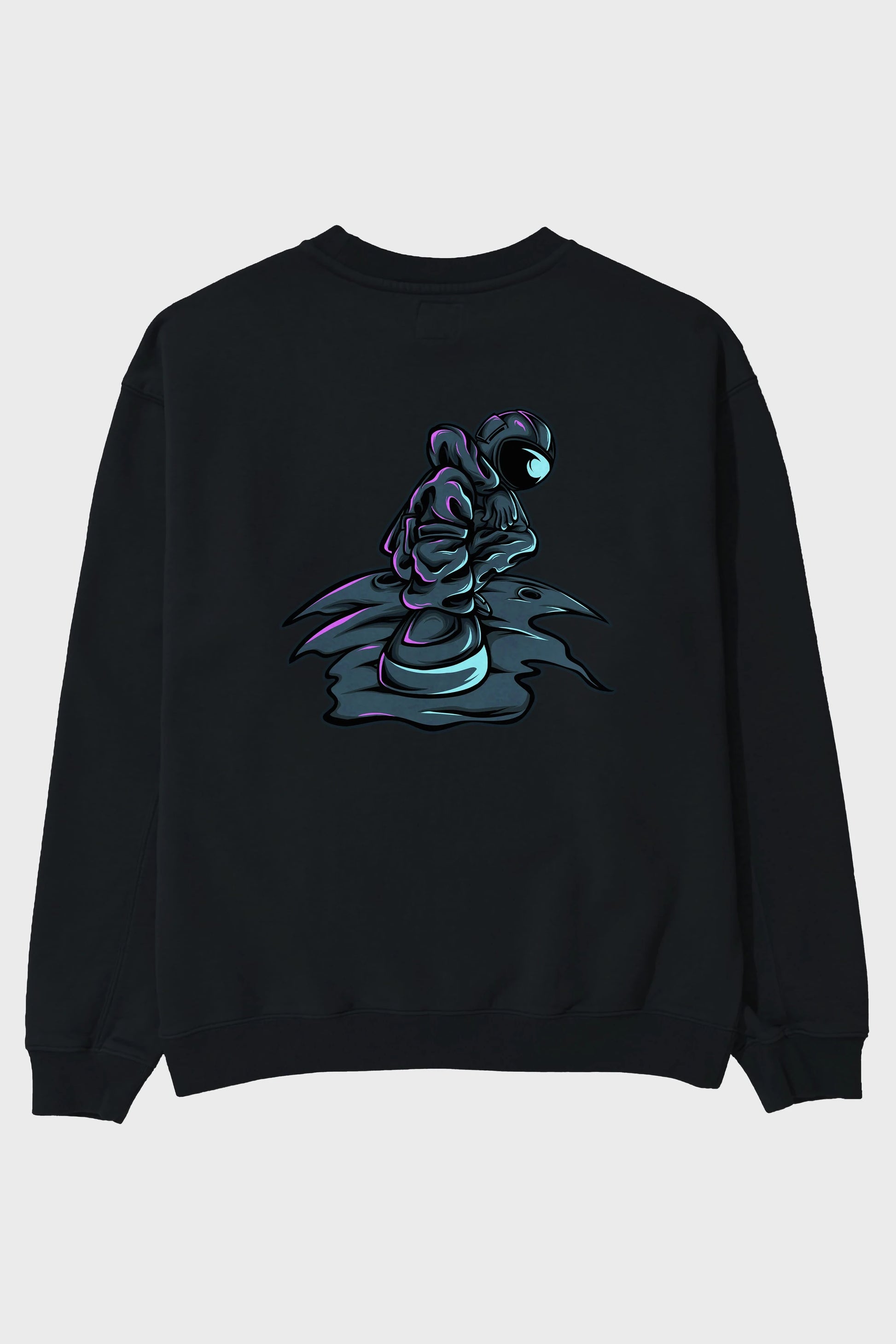 Stylish Astronaut Arka Baskılı Oversize Sweatshirt Erkek Kadın Unisex