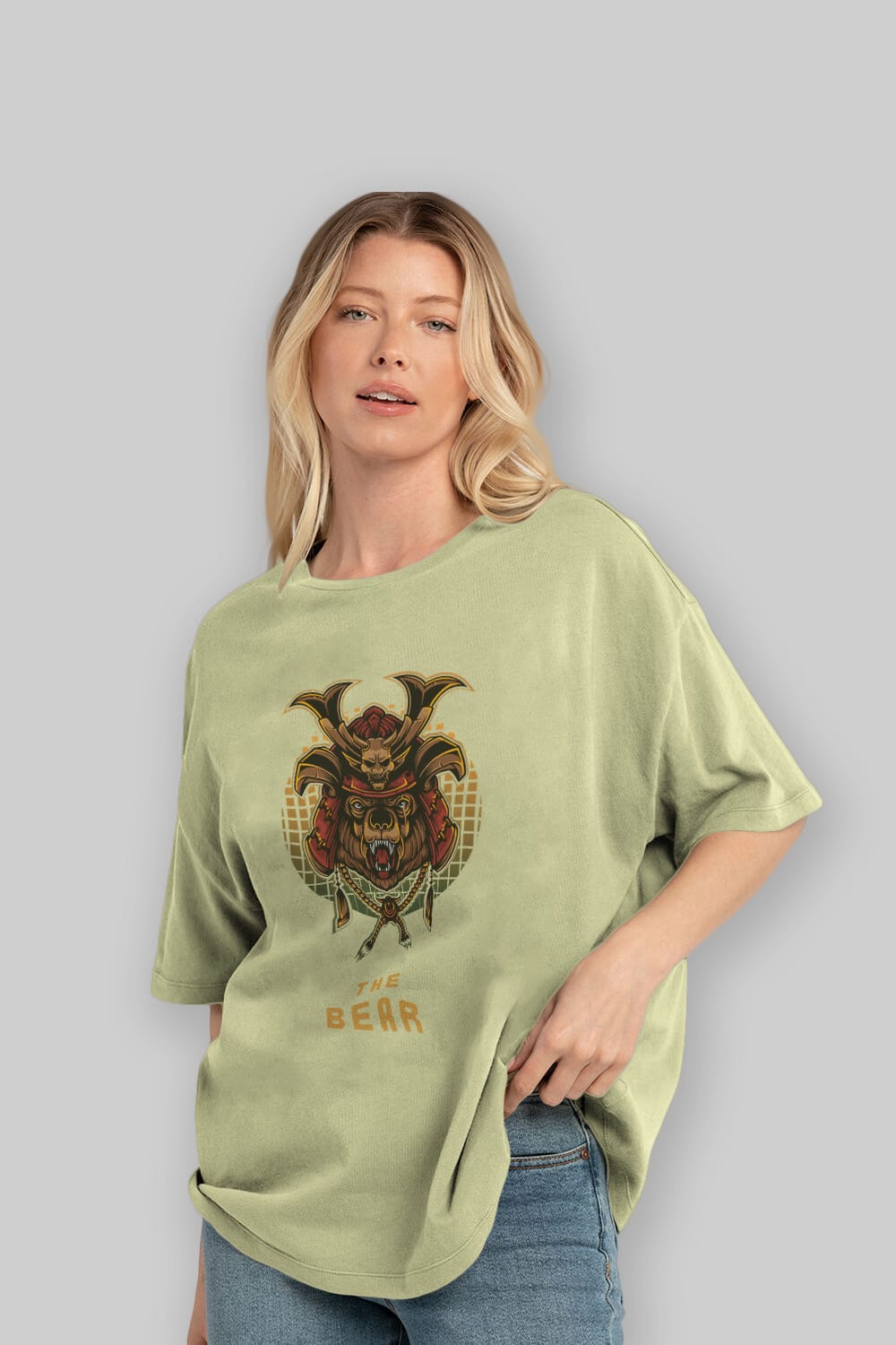 The Bear 2 Ön Baskılı Oversize t-shirt Erkek Kadın Unisex