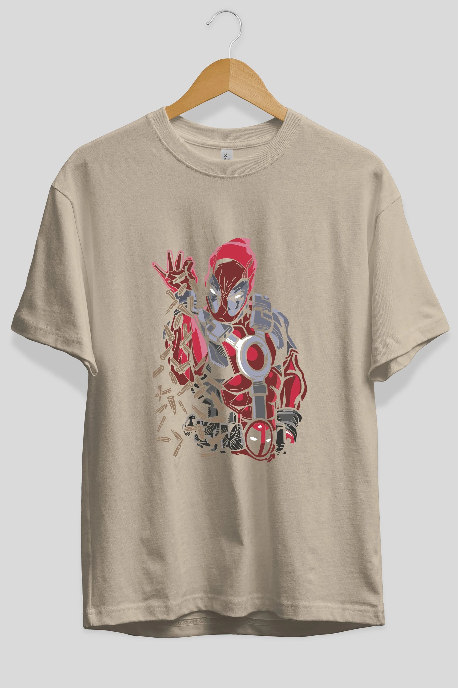 Deadpool (2) Ön Baskılı Oversize t-shirt Erkek Kadın Unisex %100 Pamuk Bisiklet Yaka tişort