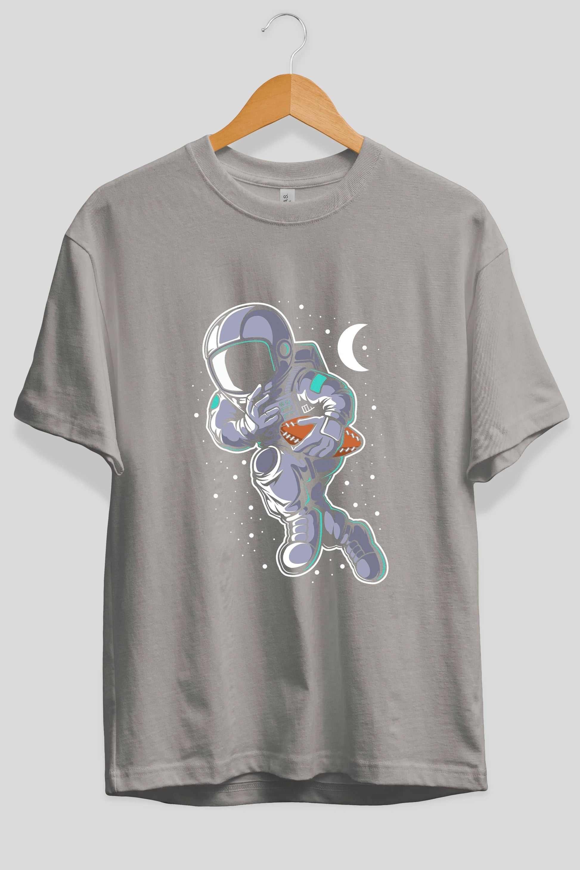 Astronaut Rugby Ön Baskılı Oversize t-shirt Erkek Kadın Unisex
