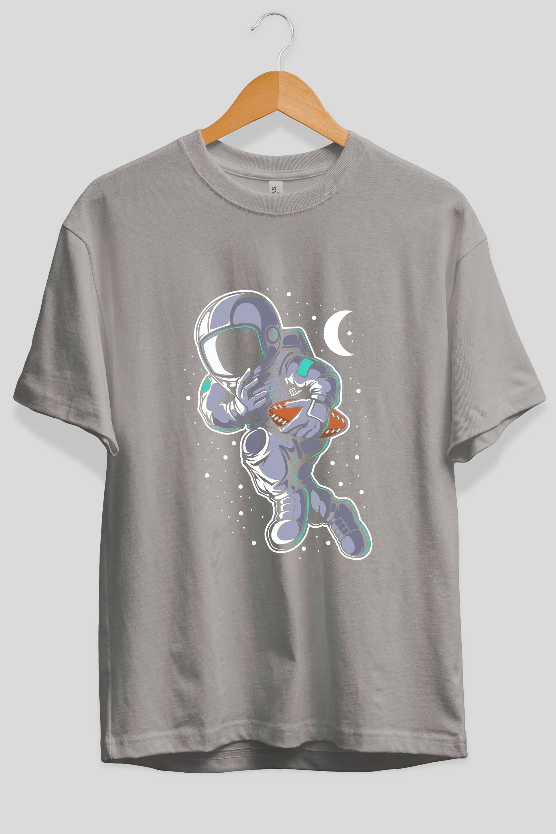 Astronaut Rugby Ön Baskılı Oversize t-shirt Erkek Kadın Unisex