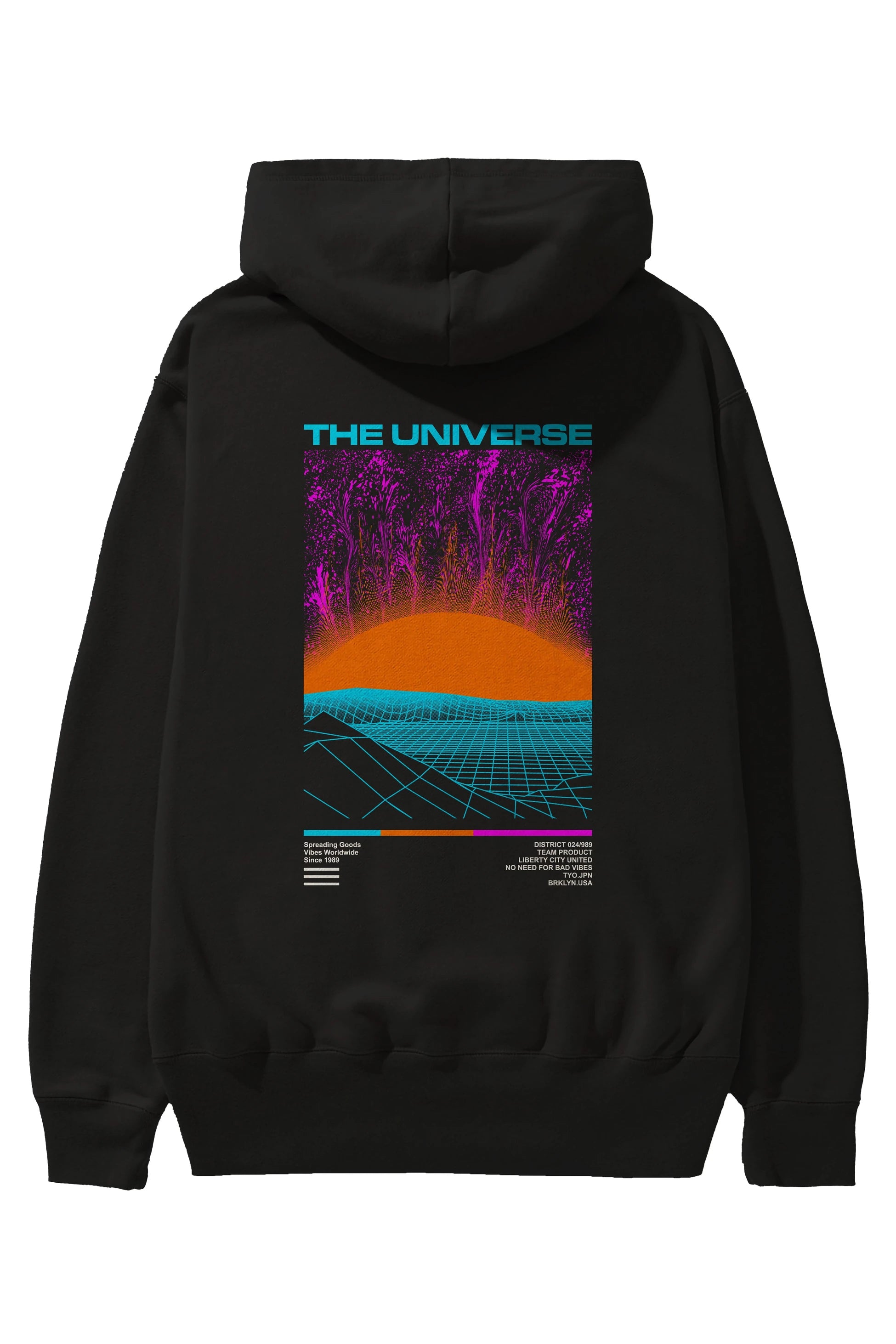 The Universe Arka Baskılı Hoodie Oversize Kapüşonlu Sweatshirt Erkek Kadın Unisex