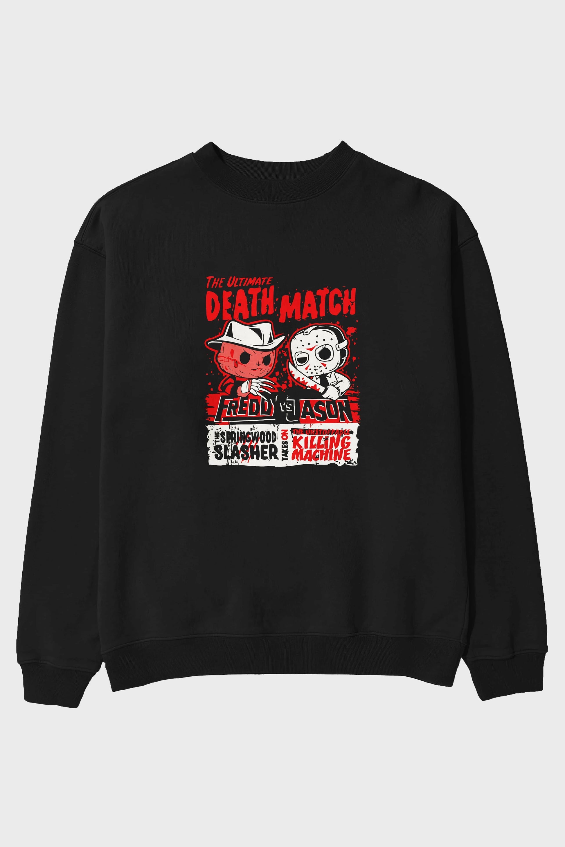 Freddy vs Jason Ön Baskılı Oversize Sweatshirt Erkek Kadın Unisex