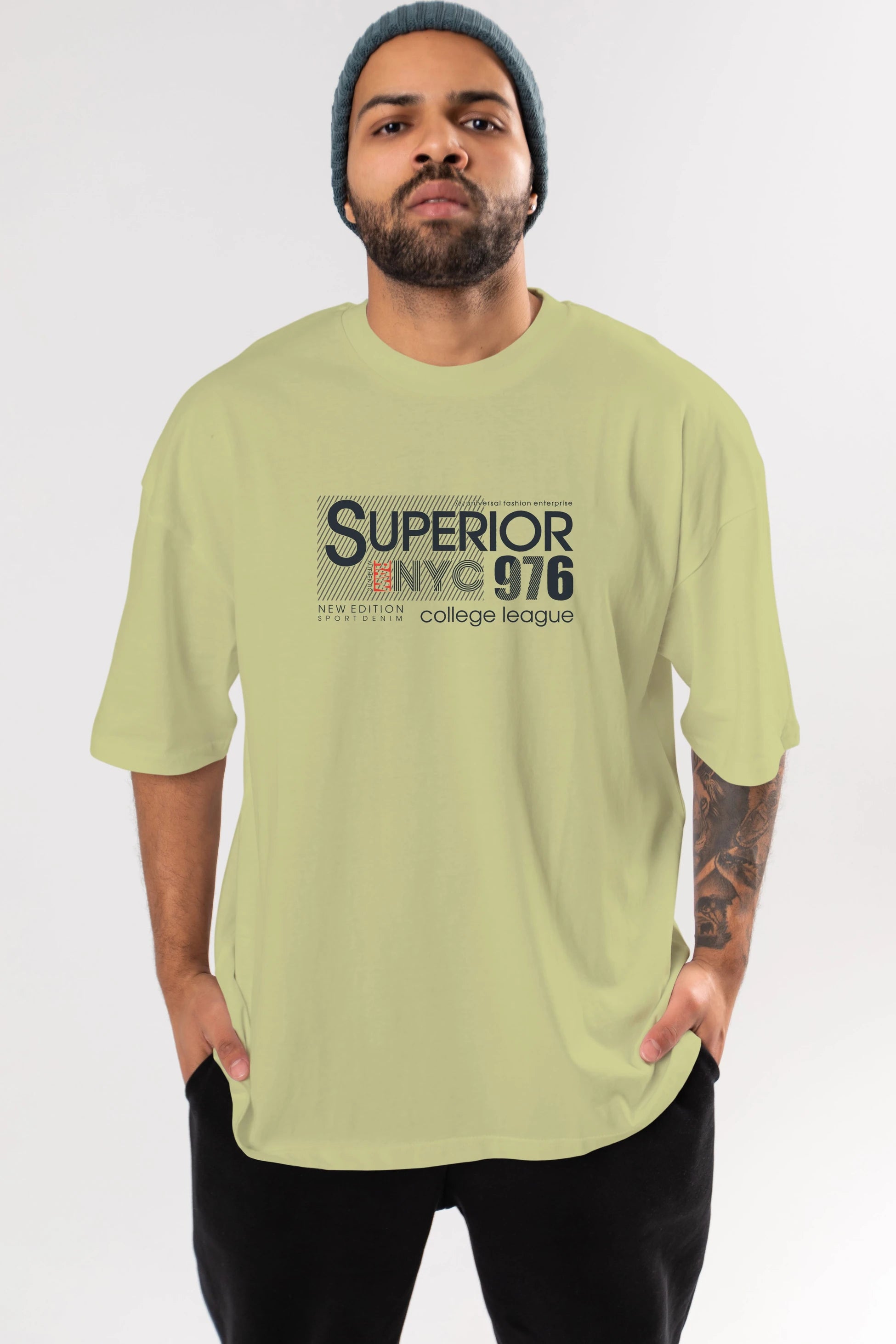 Superior 976 Ön Baskılı Oversize t-shirt Erkek Kadın Unisex