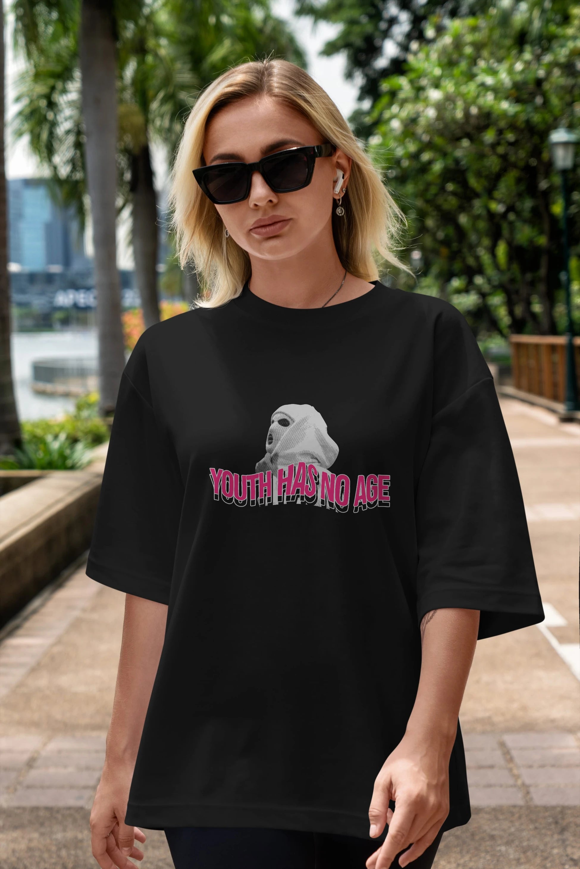Youth Has No Age Ön Baskılı Oversize t-shirt Erkek Kadın Unisex
