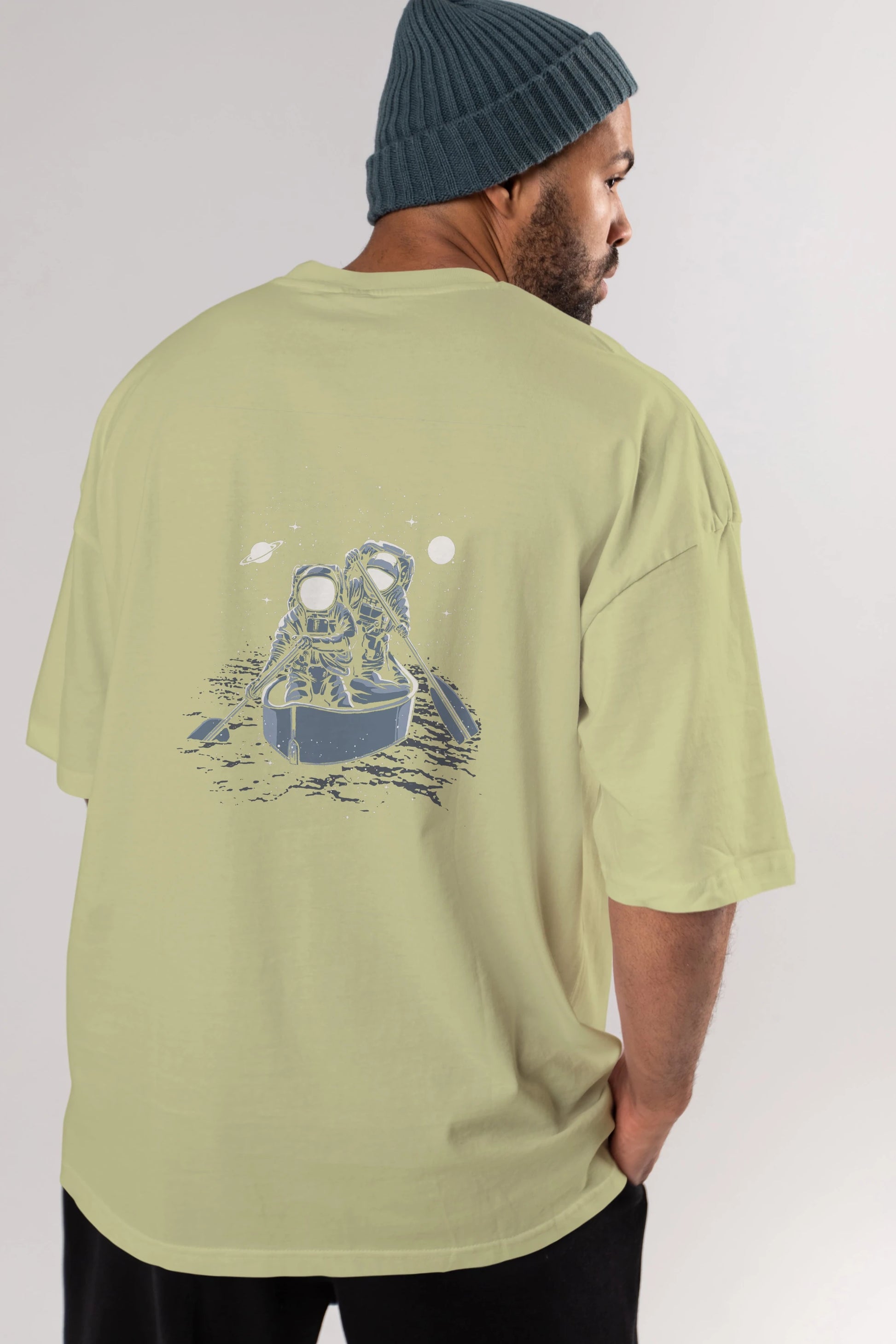 Across The Galaxy Arka Baskılı Oversize t-shirt Erkek Kadın Unisex %100 Pamuk