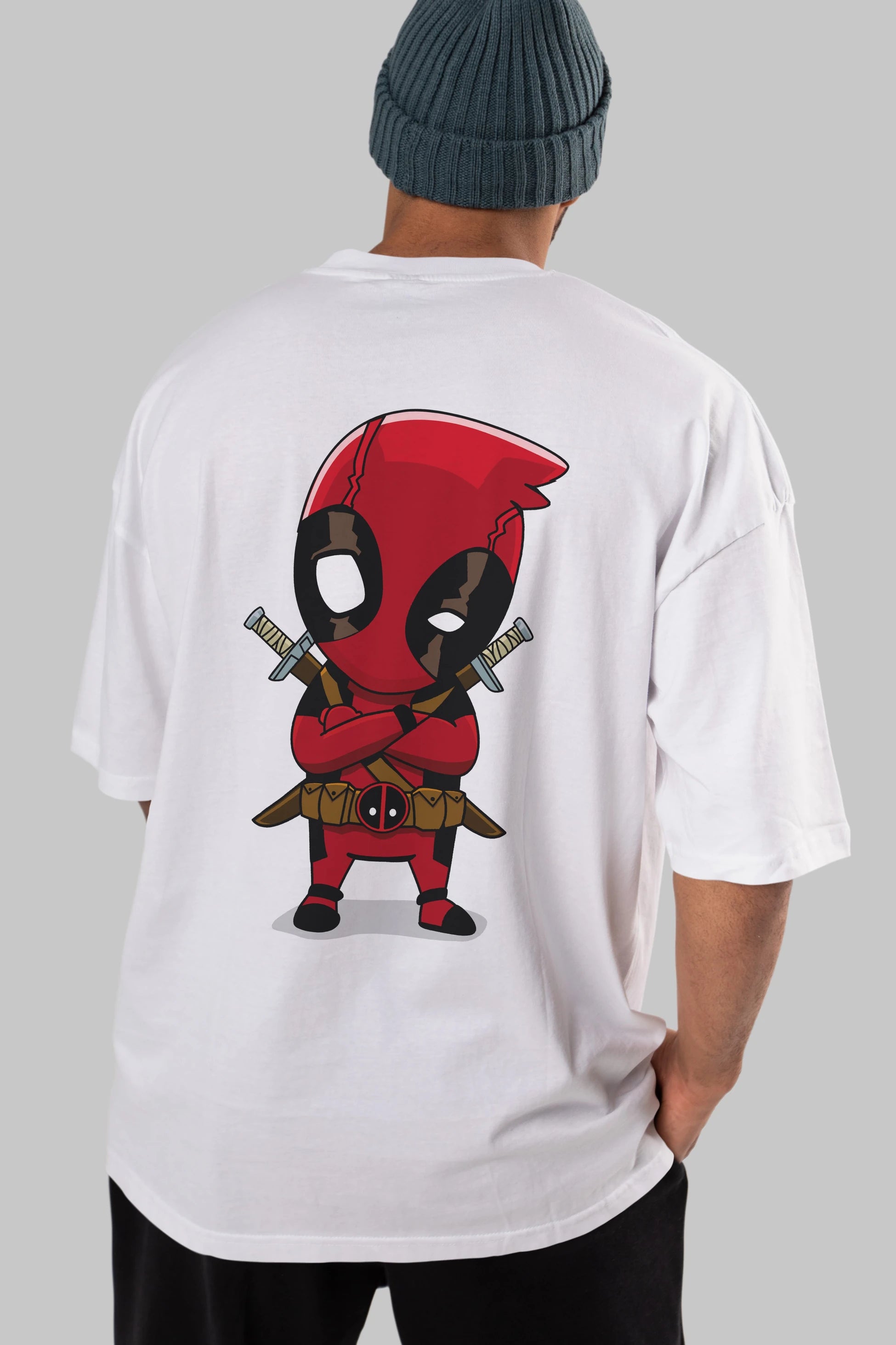 Deadpool (19) Arka Baskılı Oversize t-shirt Erkek Kadın Unisex %100 Pamuk Bisiklet Yaka tişort